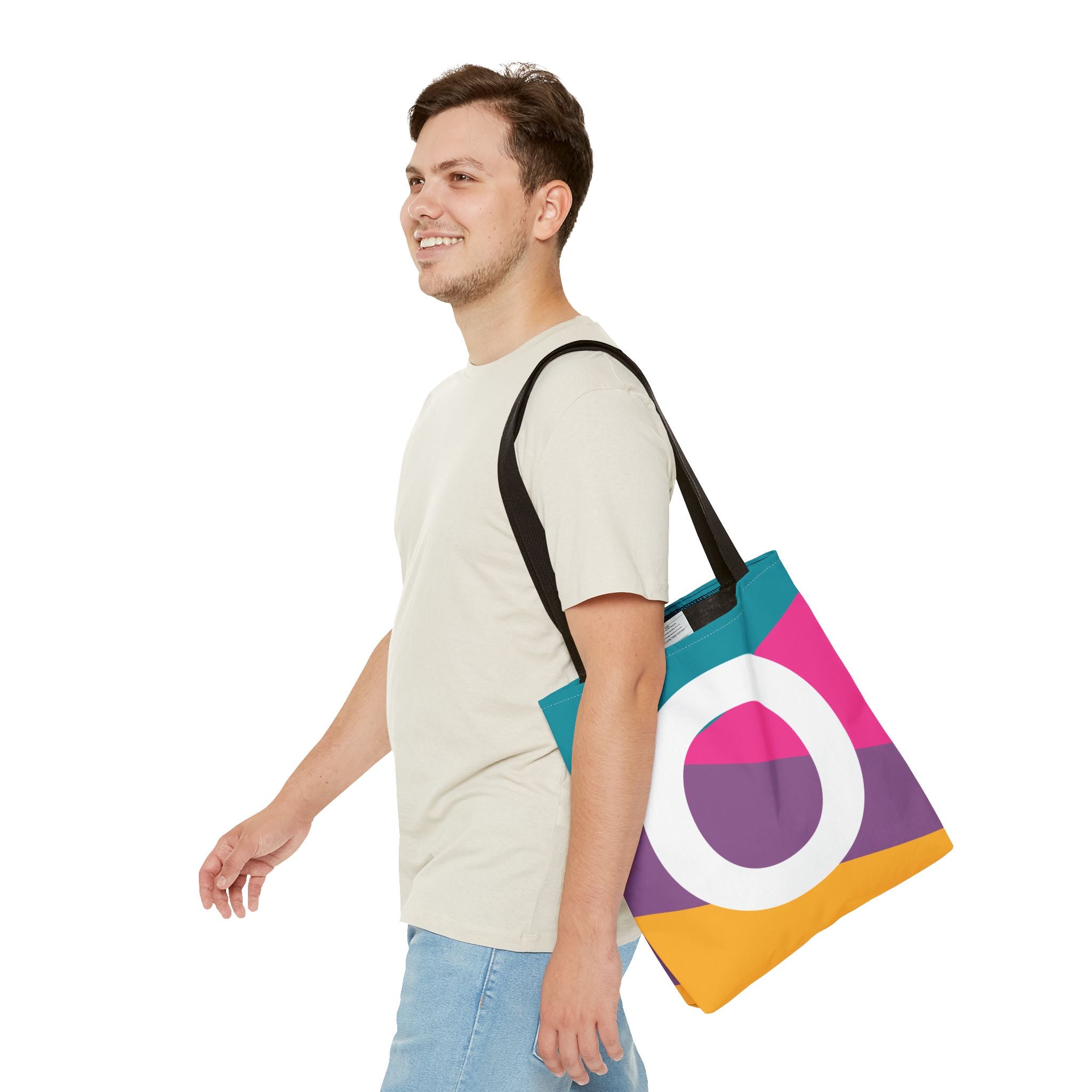 Monogram 'O' Colorblock Tote Bag — Personalized Initial O Shoulder Tote