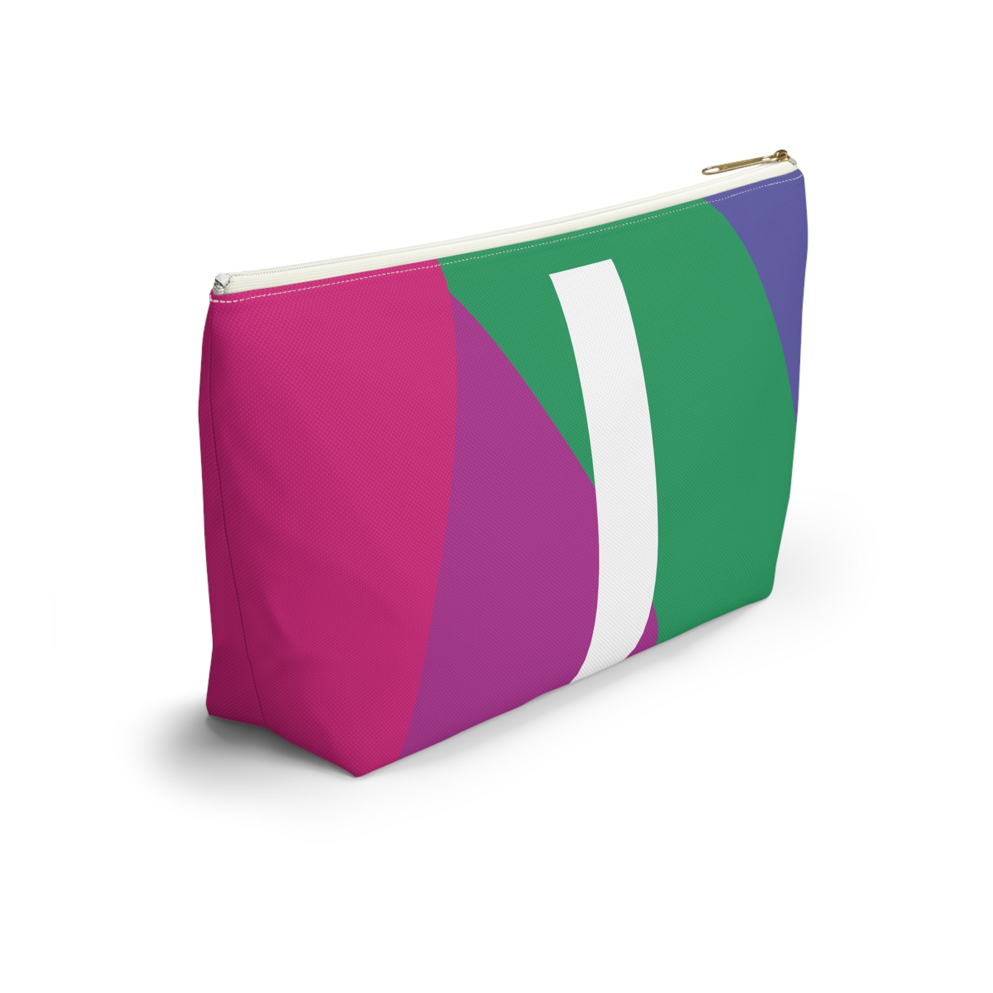 Initials Colorblock Accessory Pouch — Monogram I T-Bottom Cosmetic Bag