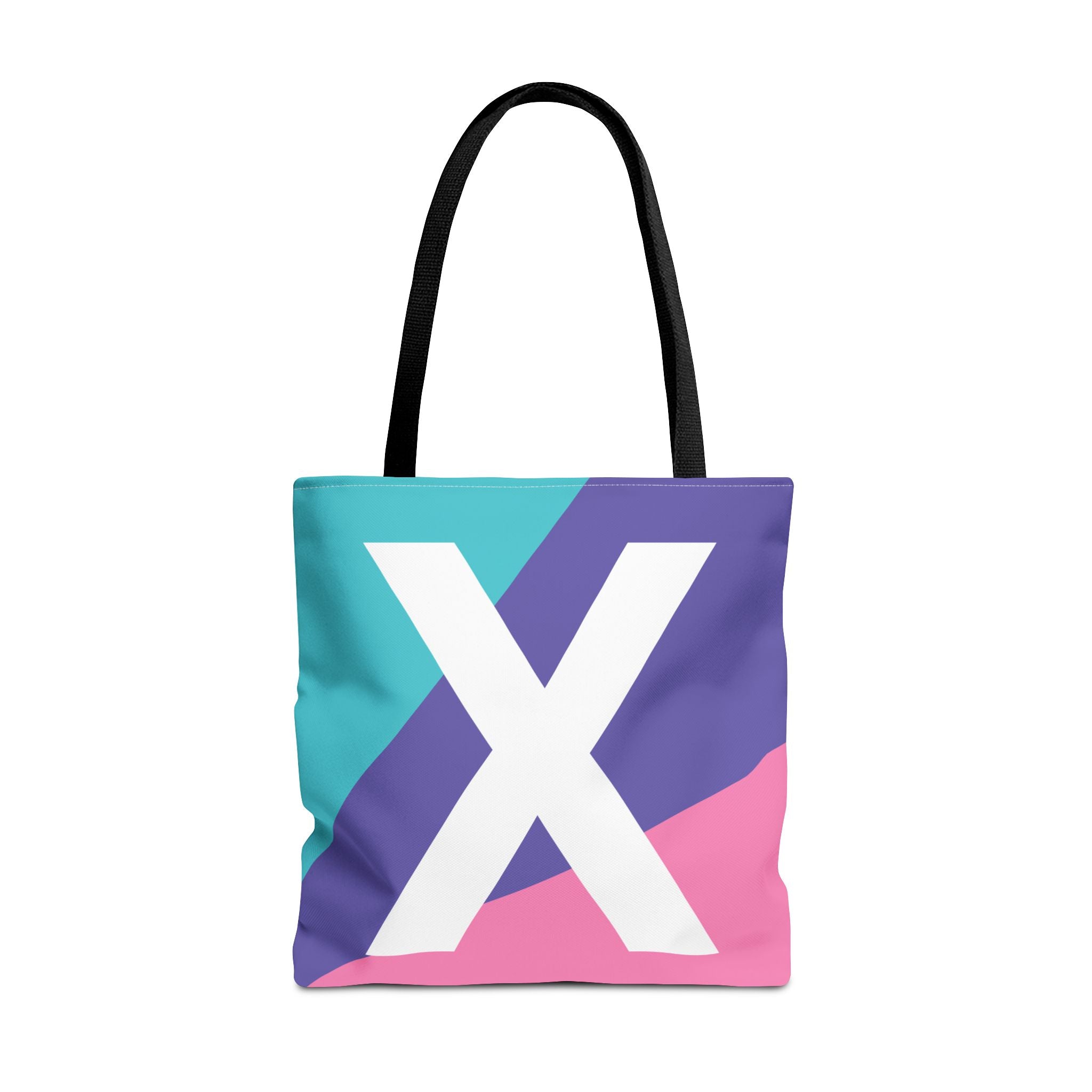 Monogram 'X' Colorblock Tote Bag — Personalized Initial X Shoulder Tote