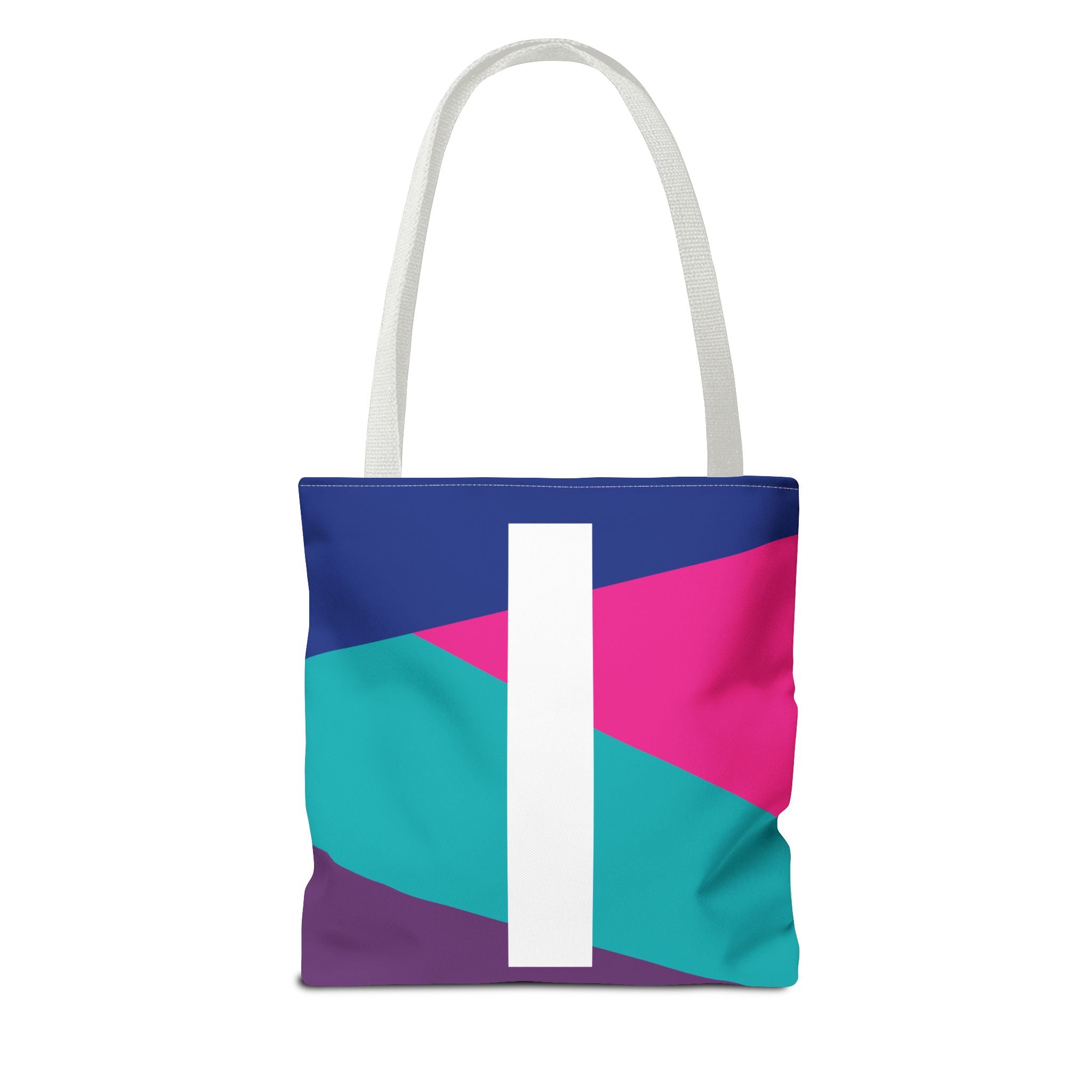 Monogram 'I' Colorblock Tote Bag — Personalized Initial I Shoulder Tote