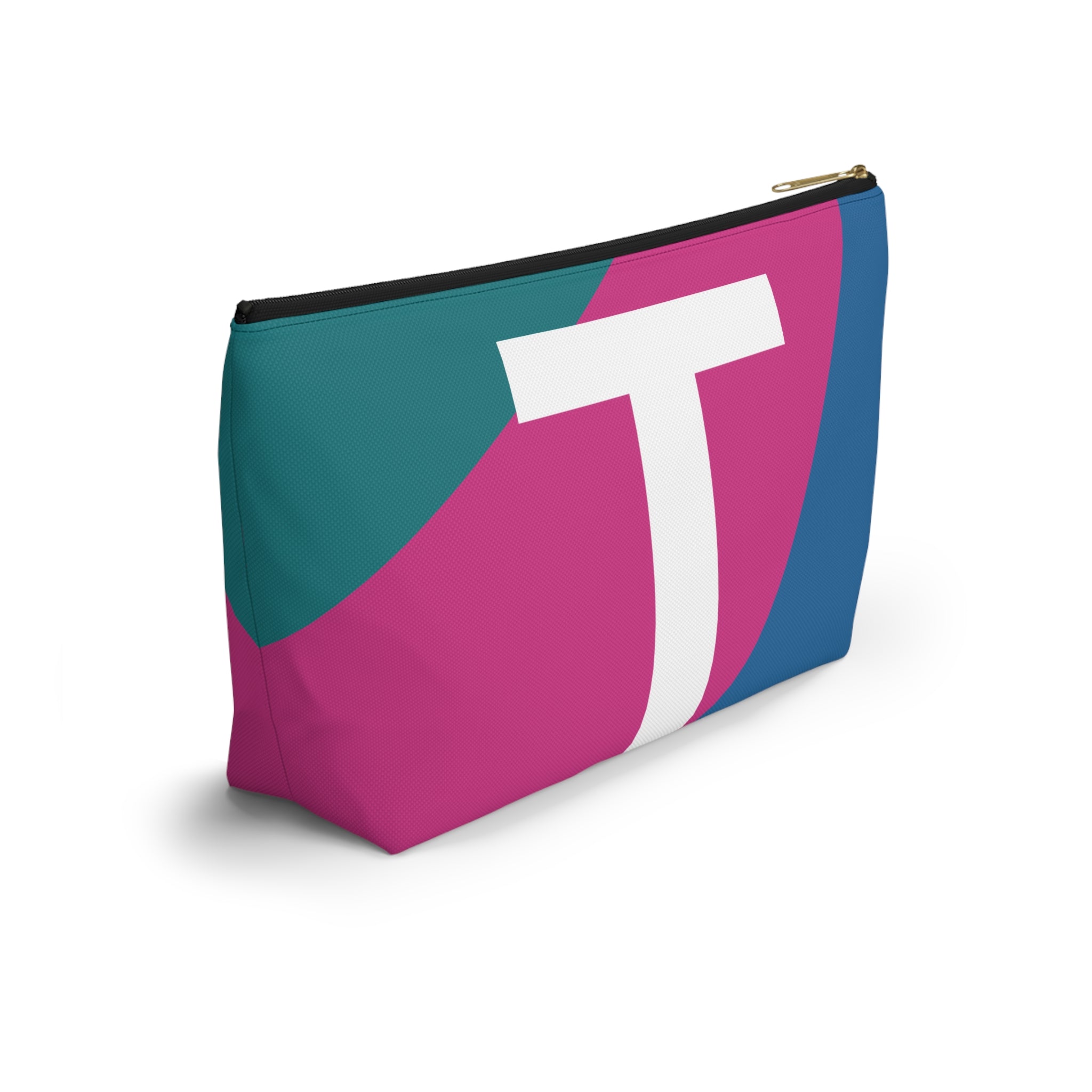 Initials Colorblock Accessory Pouch — Monogram T T-Bottom Cosmetic Bag