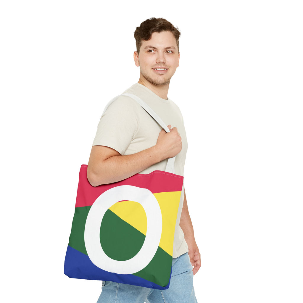 Monogram 'O' Colorblock Tote Bag — Personalized Initial O Shoulder Tote