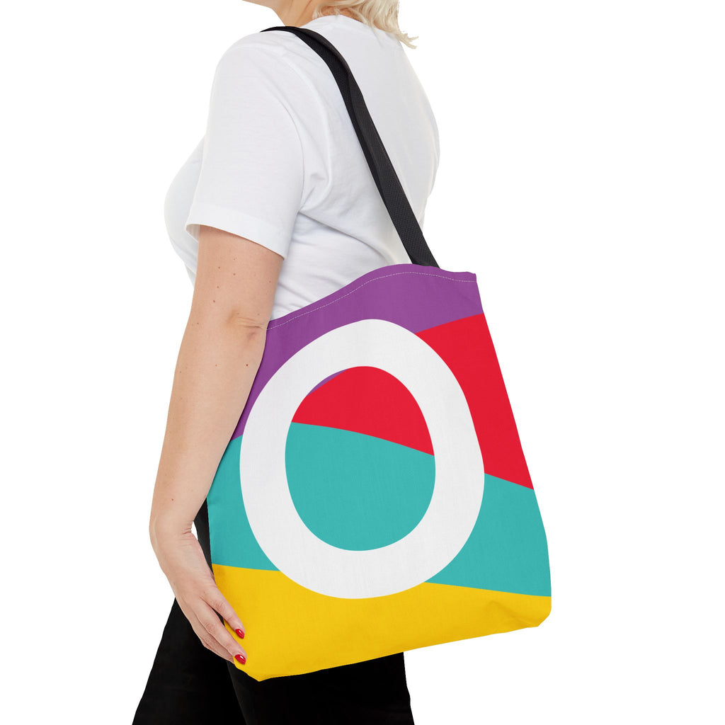 Monogram 'O' Colorblock Tote Bag — Personalized Initial O Shoulder Tote