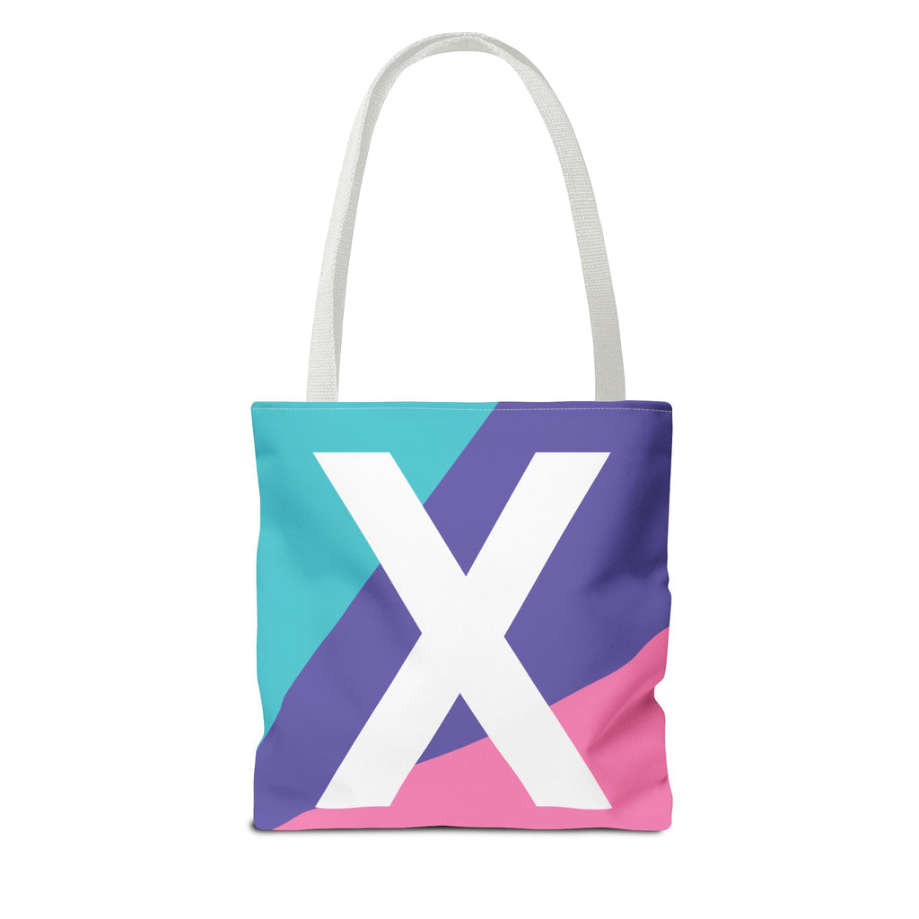 Monogram 'X' Colorblock Tote Bag — Personalized Initial X Shoulder Tote