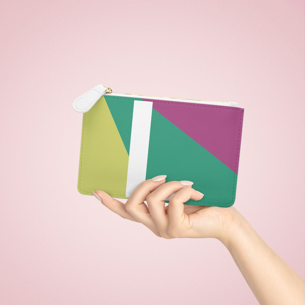 Initial L Mini Clutch — Colorblock Monogram Wristlet Wallet