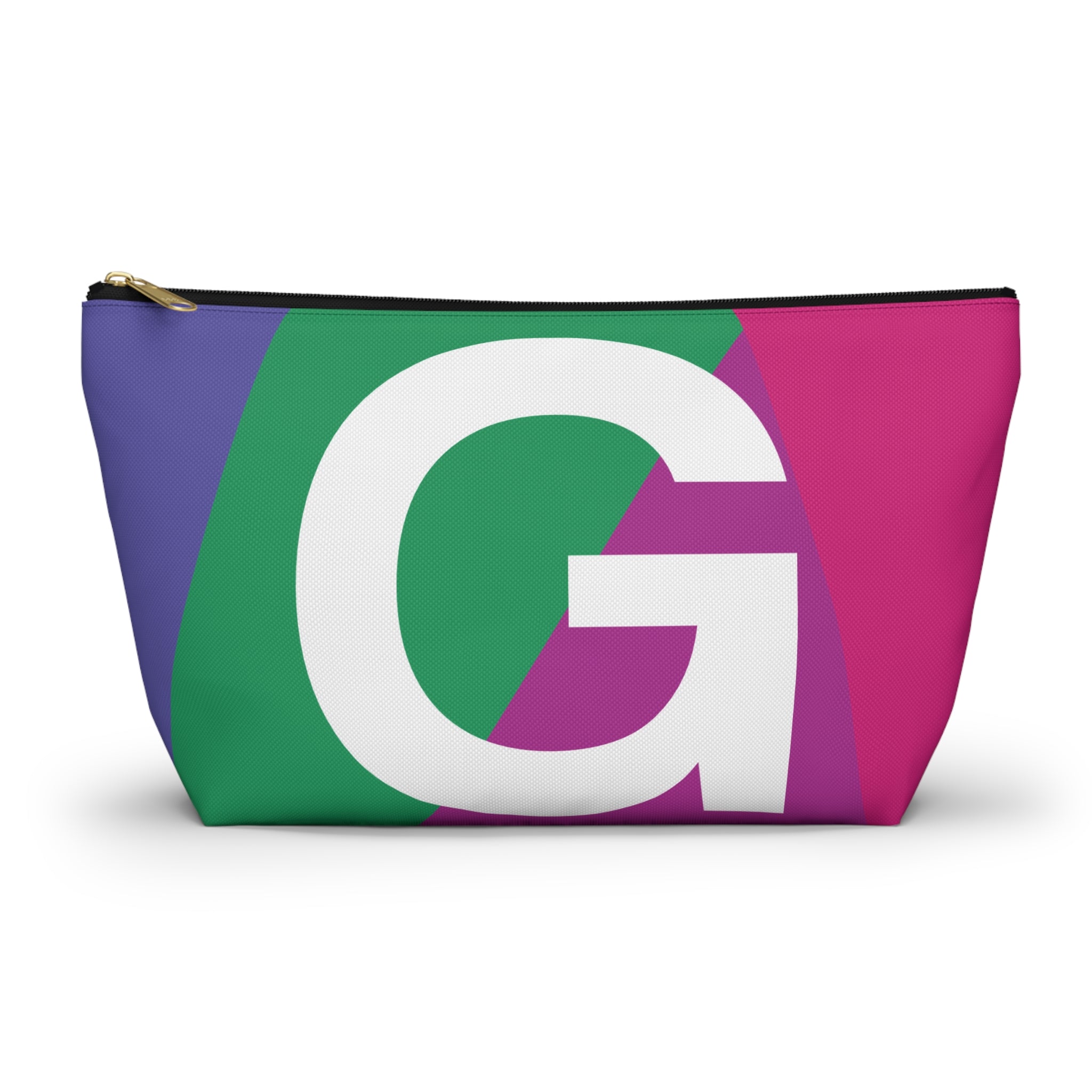 Initials Colorblock Accessory Pouch — Monogram G T-Bottom Cosmetic Bag