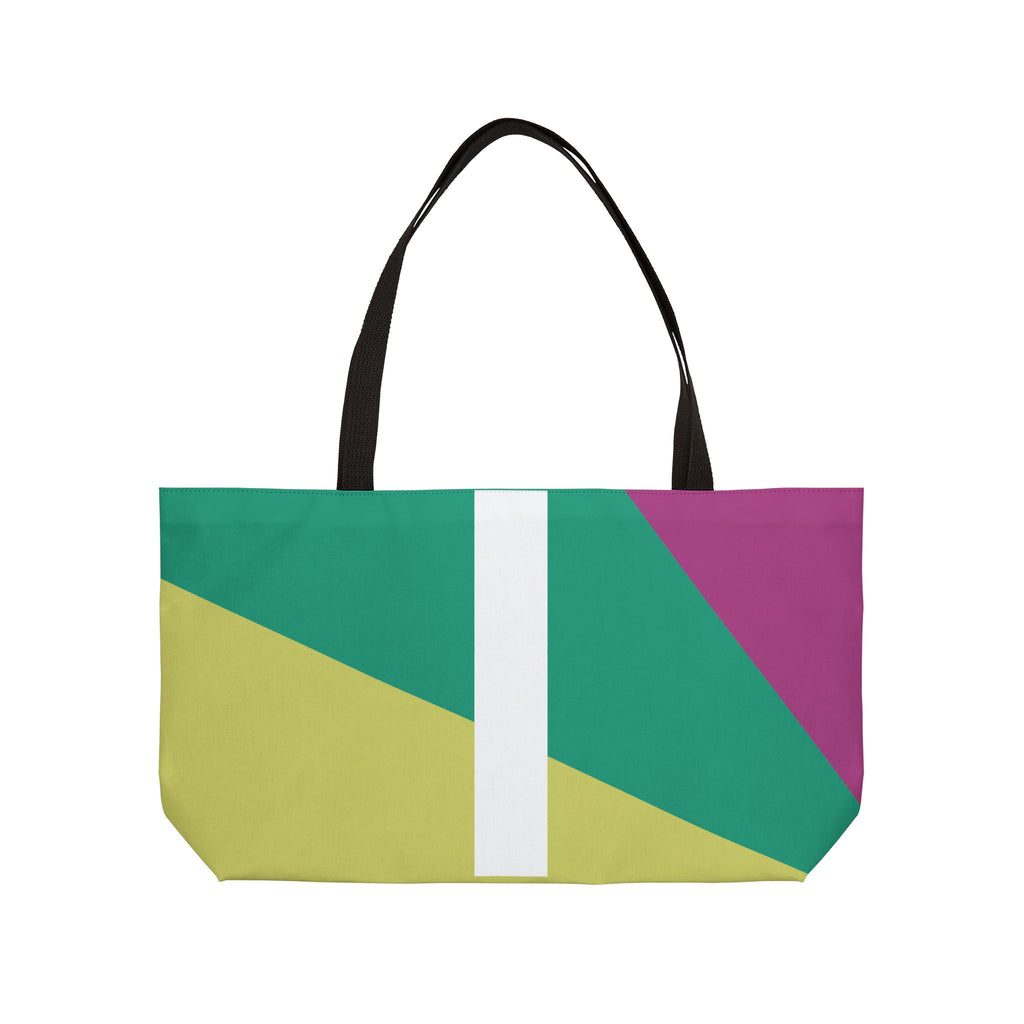 Personalized 'I' Colorblock Tote Bag — Monogram Weekender Tote
