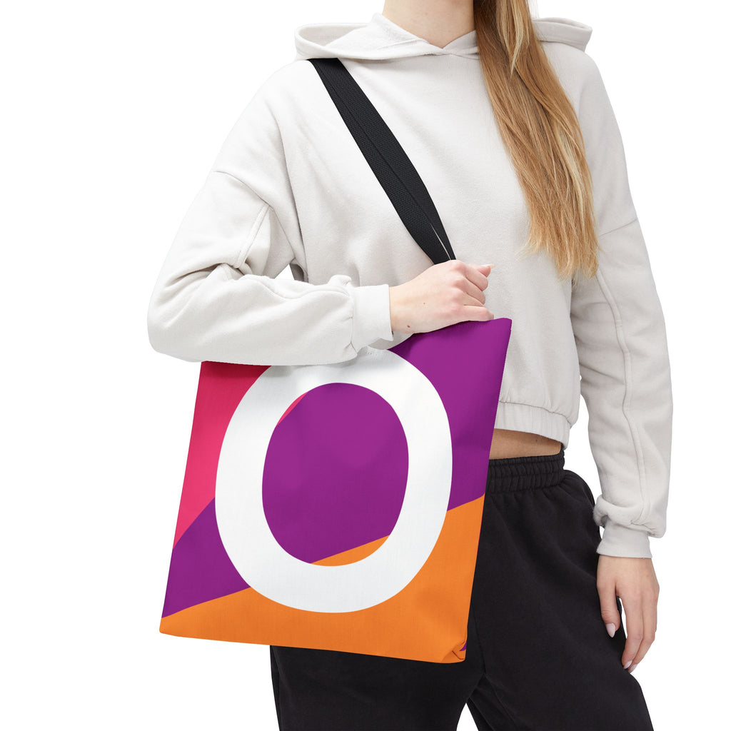Monogram 'O' Colorblock Tote Bag — Personalized Initial O Shoulder Tote
