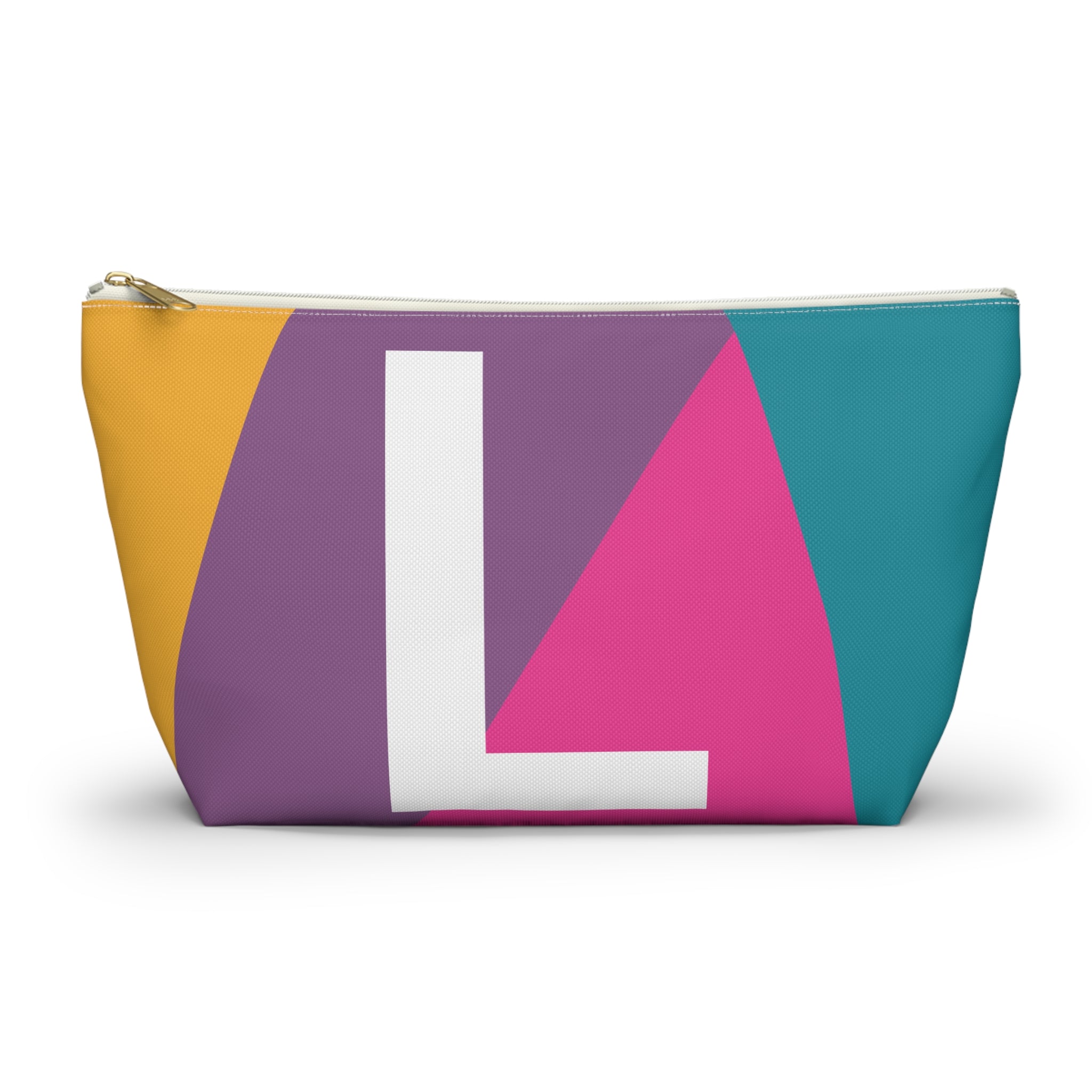 Initials Colorblock Accessory Pouch — Monogram L T-Bottom Cosmetic Bag