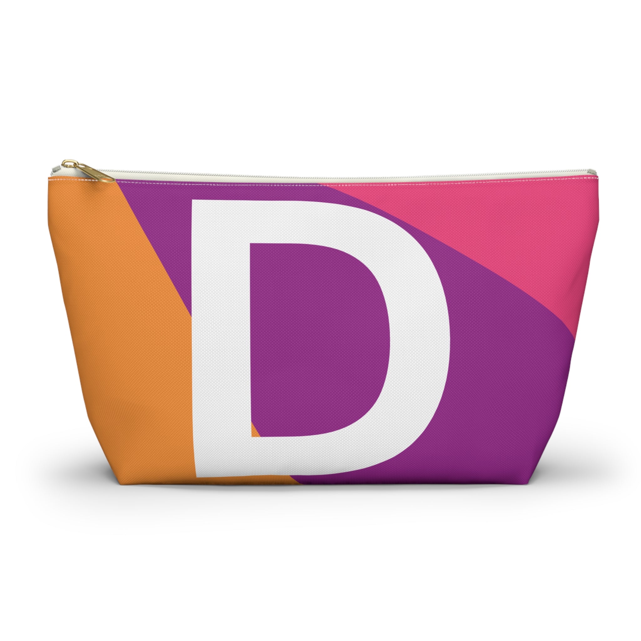 Initials Colorblock Accessory Pouch — Monogram D T-Bottom Cosmetic Bag