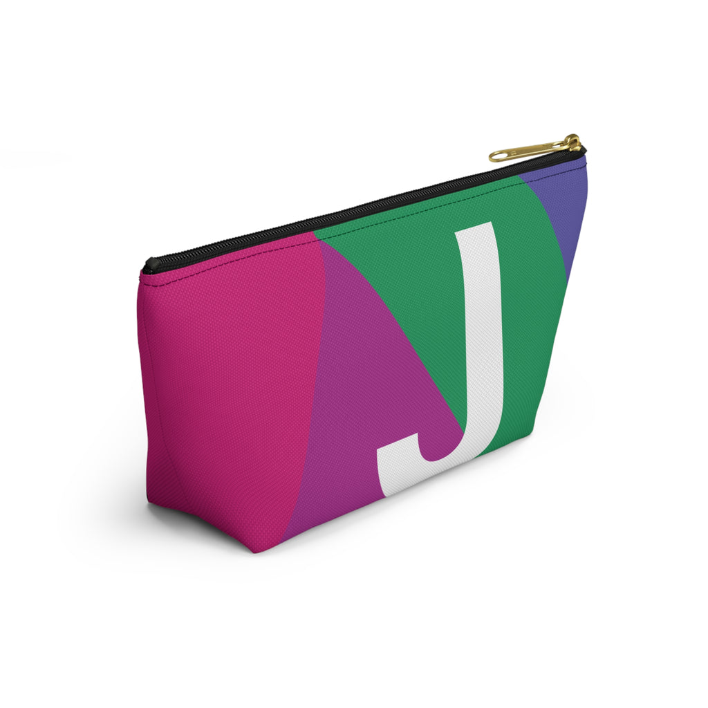 Initials Colorblock Accessory Pouch — Monogram J T-Bottom Cosmetic Bag