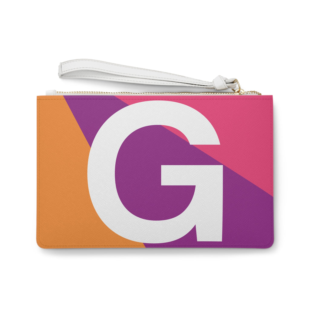 Monogram 'G' Colorblock Clutch Bag — Bold Geometric Wristlet for Everyday & Gifts