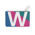 Initial W Mini Clutch — Colorblock Monogram Wristlet Wallet
