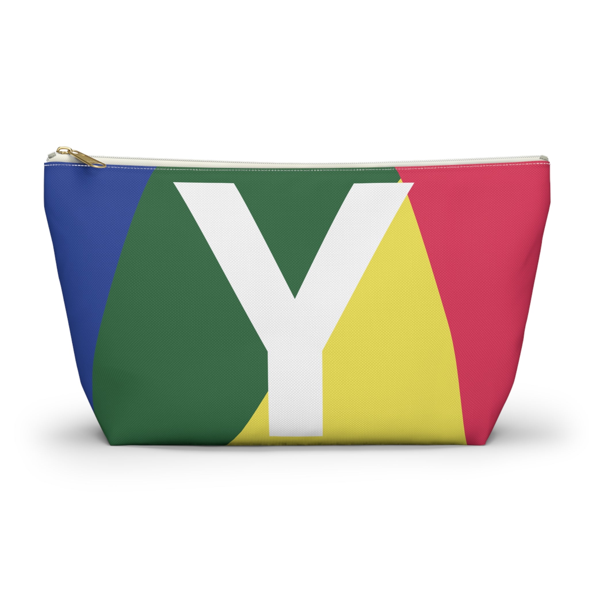 Initials Colorblock Accessory Pouch — Monogram Y T-Bottom Cosmetic Bag