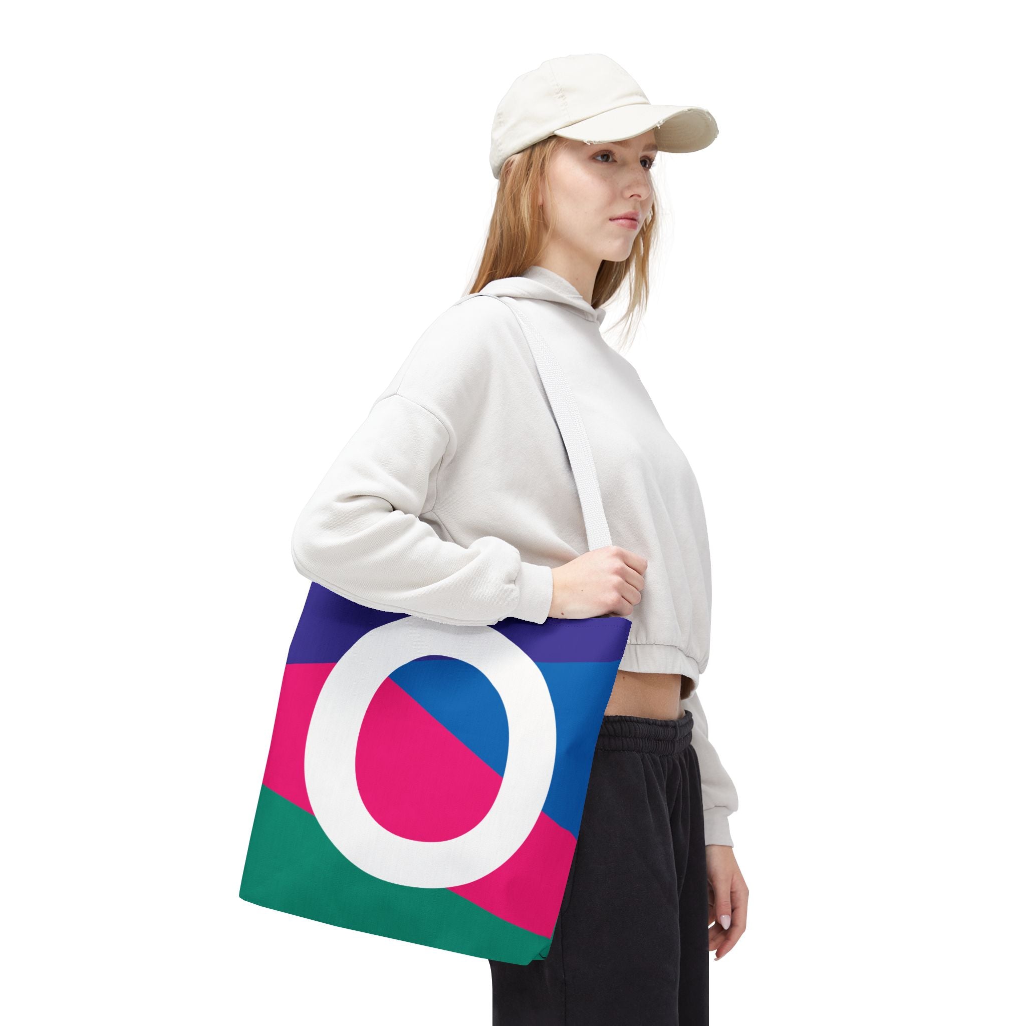 Monogram 'O' Colorblock Tote Bag — Personalized Initial O Shoulder Tote