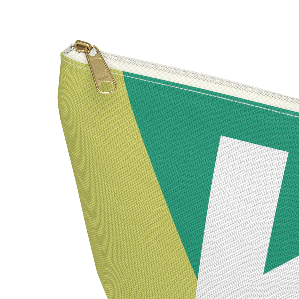 Initials Colorblock Accessory Pouch — Monogram K T-Bottom Cosmetic Bag