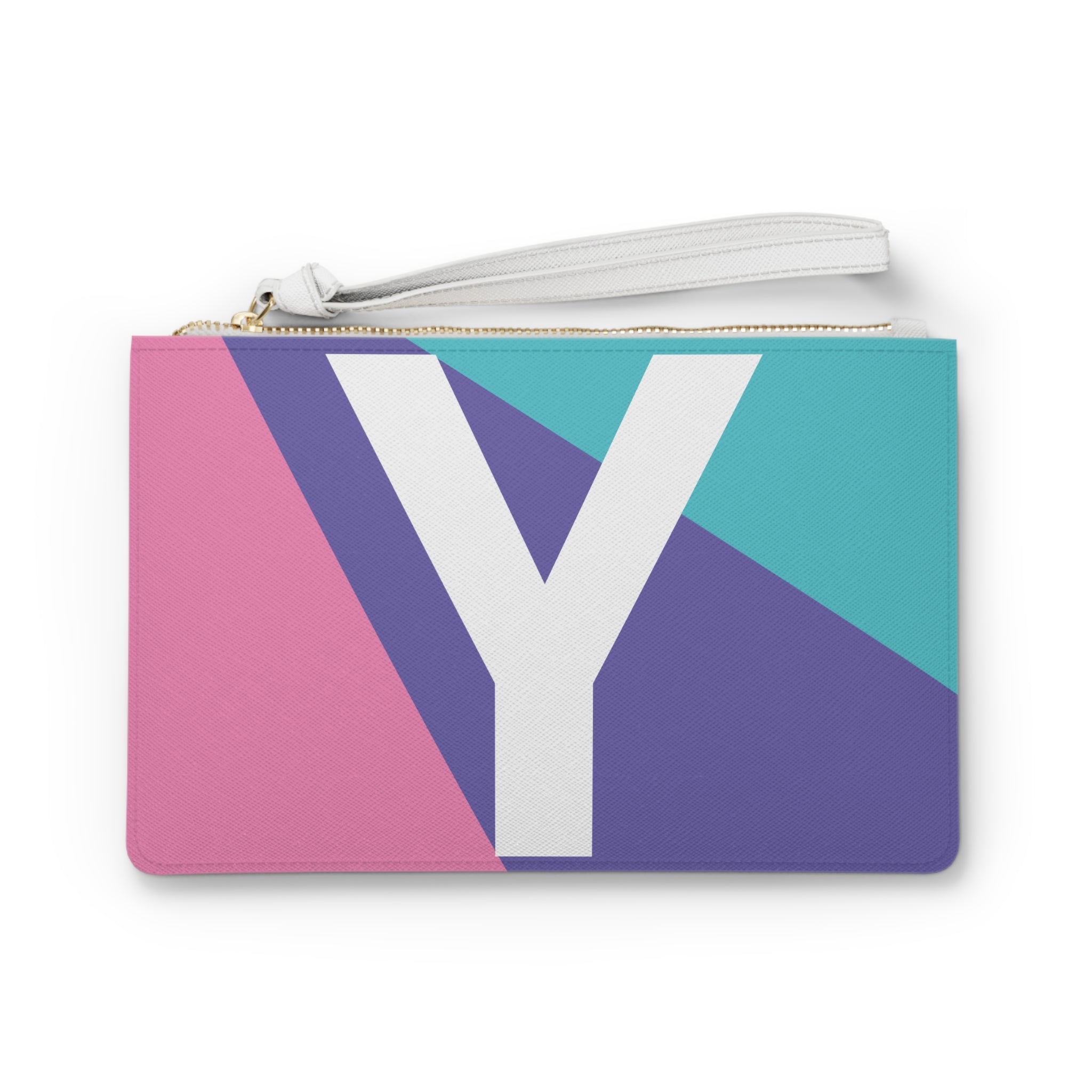 Monogram 'Y' Colorblock Clutch Bag — Bold Geometric Wristlet for Everyday & Gifts