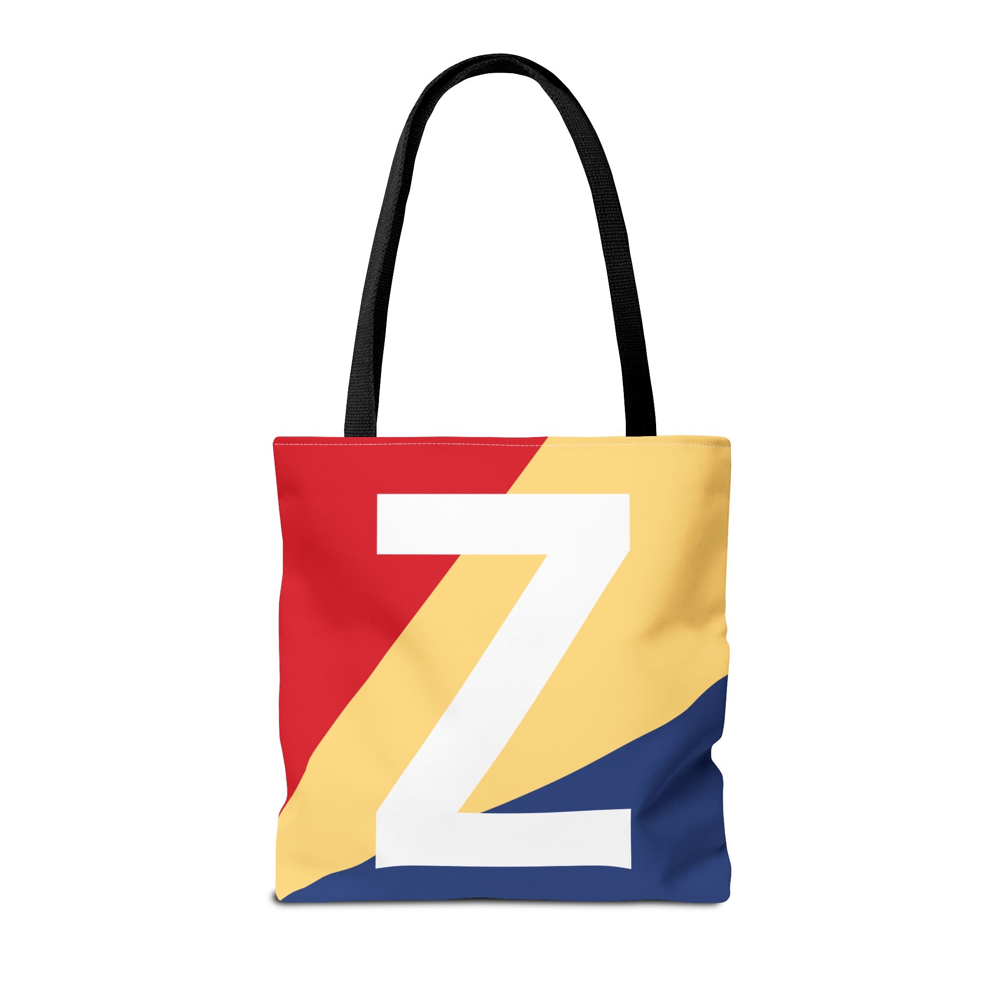 Monogram 'Z' Colorblock Tote Bag — Personalized Initial Z Shoulder Tote