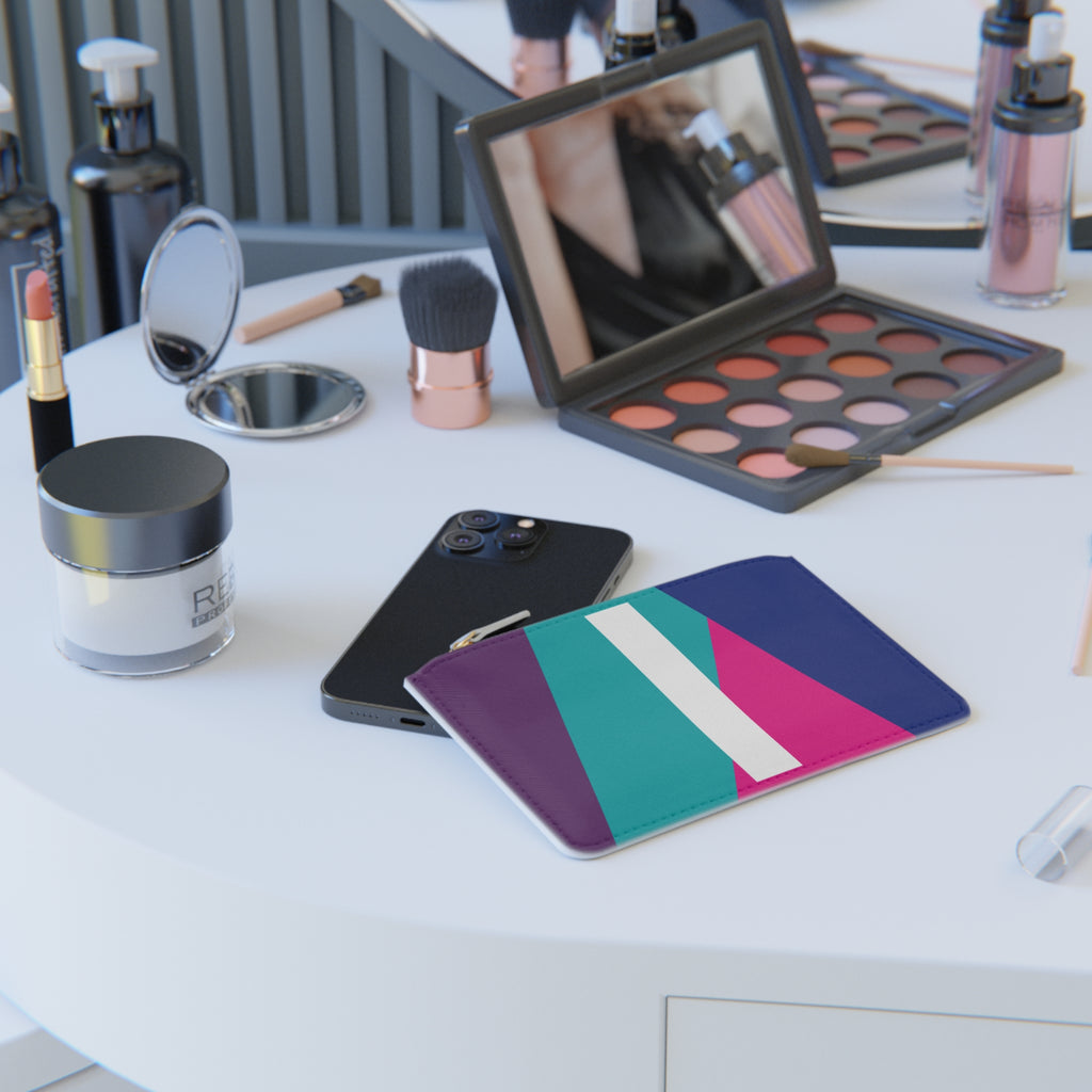 Initial I Mini Clutch — Colorblock Monogram Wristlet Wallet