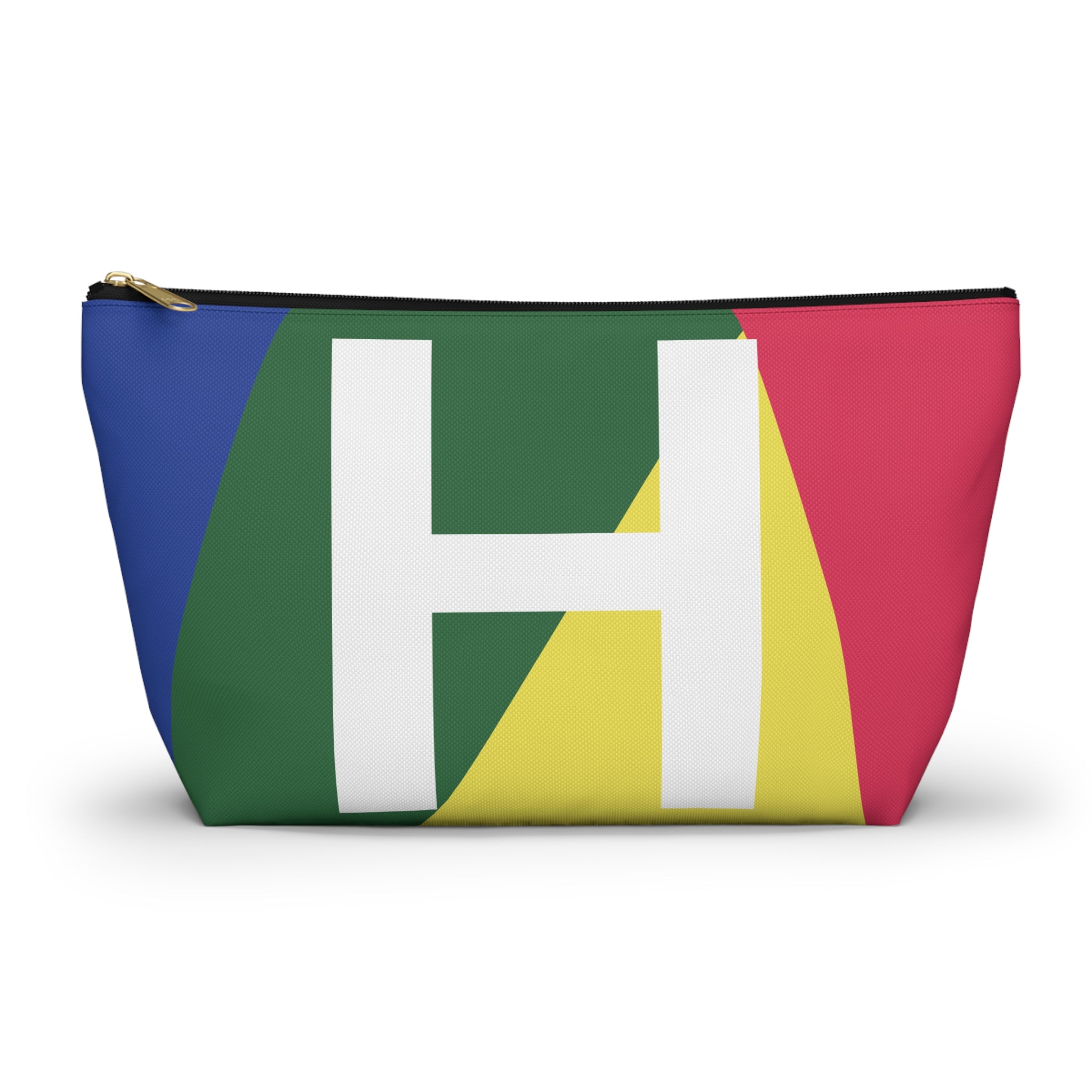 Initials Colorblock Accessory Pouch — Monogram H T-Bottom Cosmetic Bag