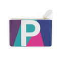 Initial P Mini Clutch — Colorblock Monogram Wristlet Wallet