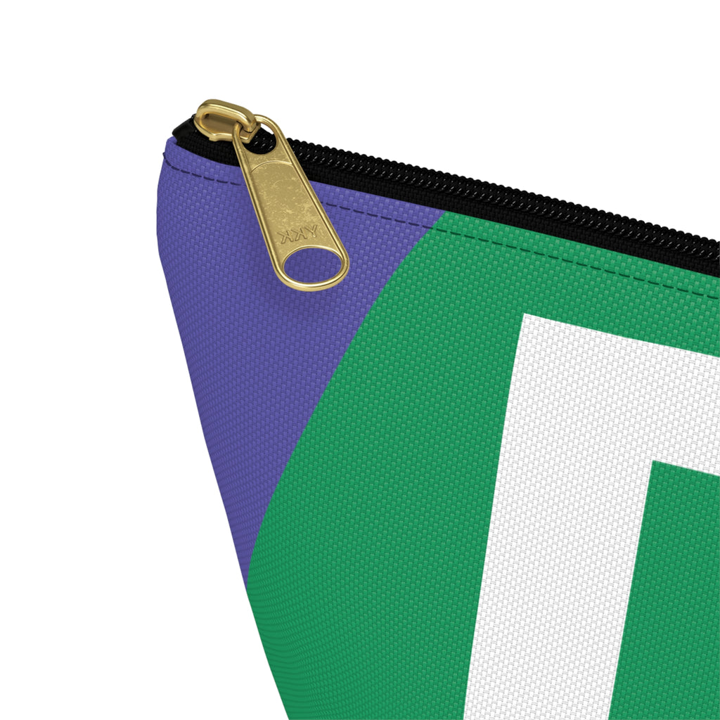 Initials Colorblock Accessory Pouch — Monogram D T-Bottom Cosmetic Bag
