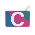 Initial C Mini Clutch — Colorblock Monogram Wristlet Wallet