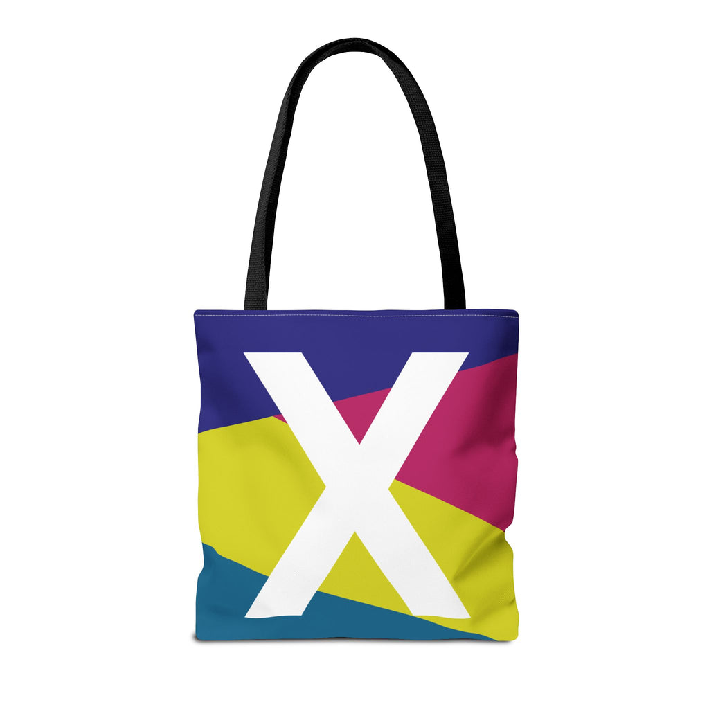 Monogram 'X' Colorblock Tote Bag — Personalized Initial X Shoulder Tote