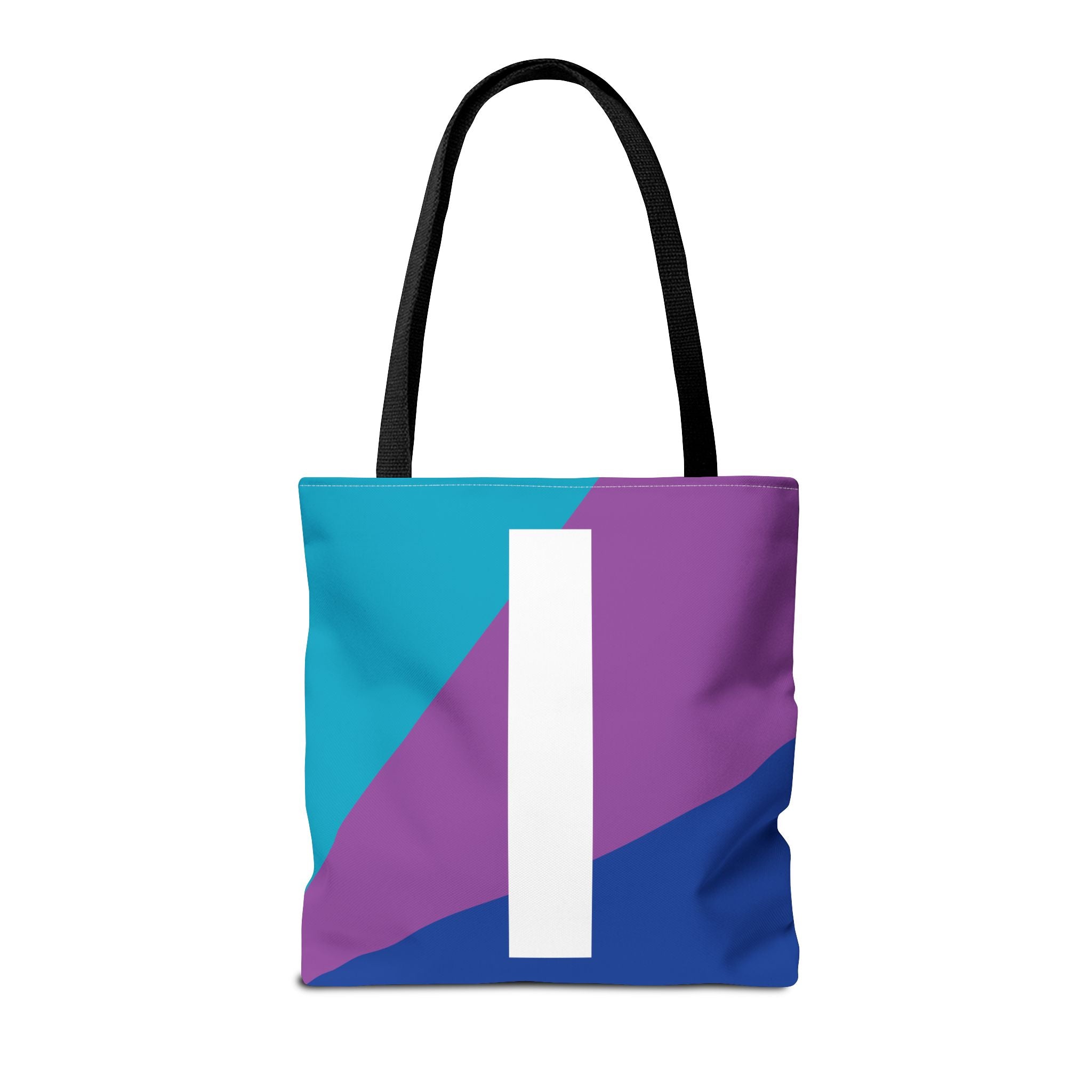 Monogram 'I' Colorblock Tote Bag — Personalized Initial I Shoulder Tote