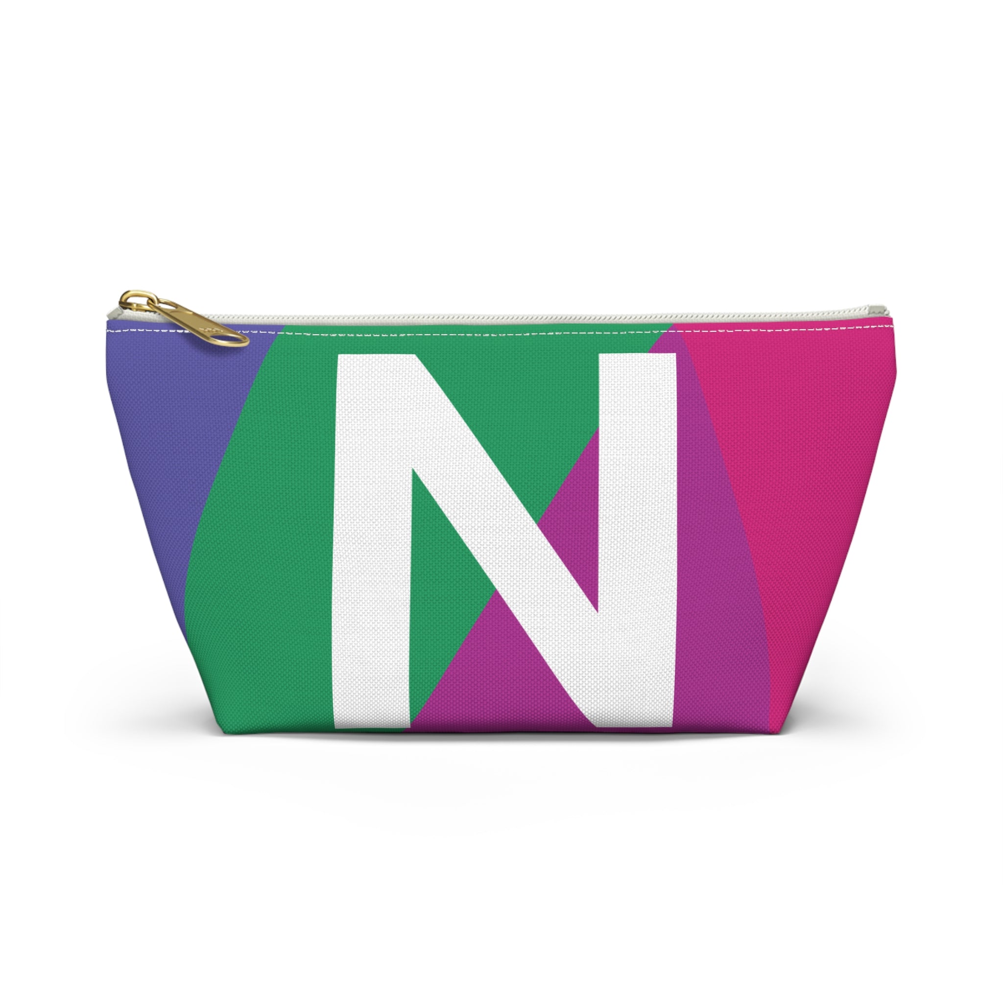 Initials Colorblock Accessory Pouch — Monogram N T-Bottom Cosmetic Bag