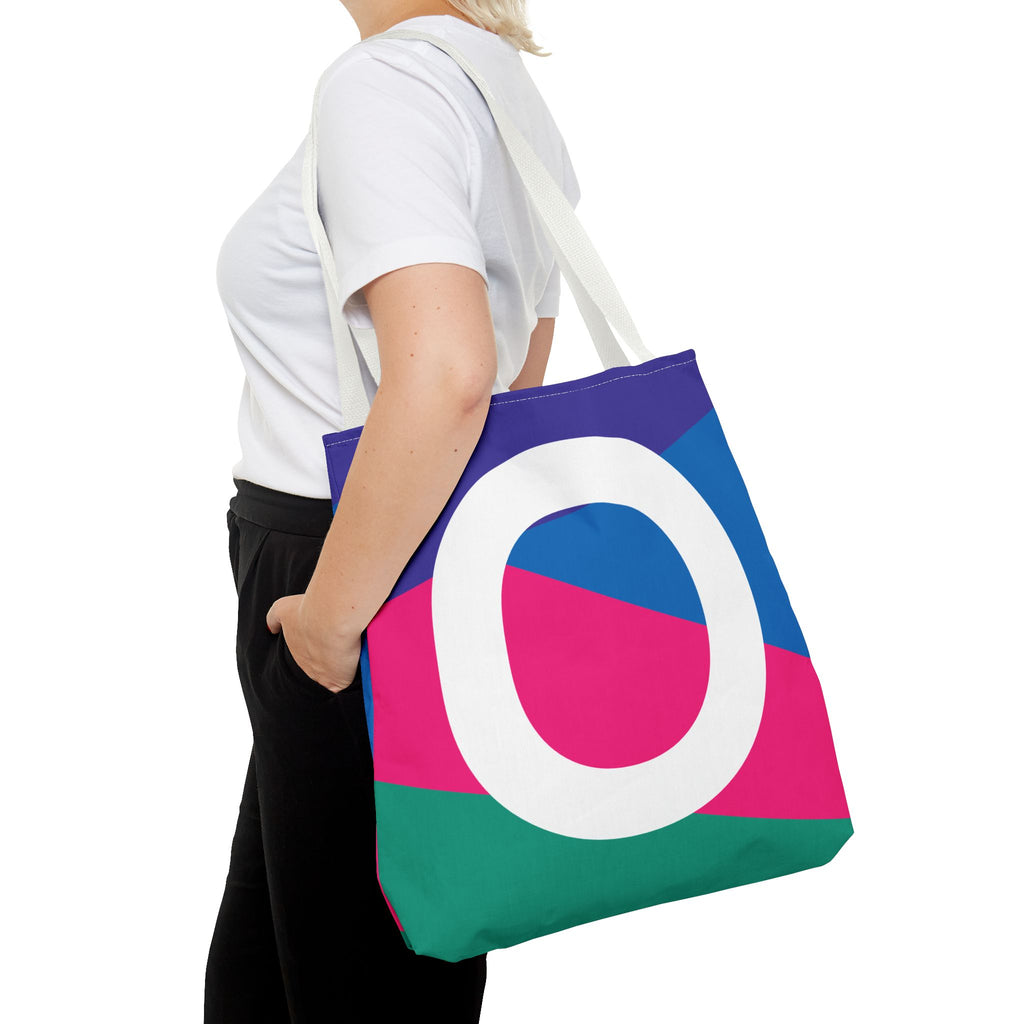 Monogram 'O' Colorblock Tote Bag — Personalized Initial O Shoulder Tote