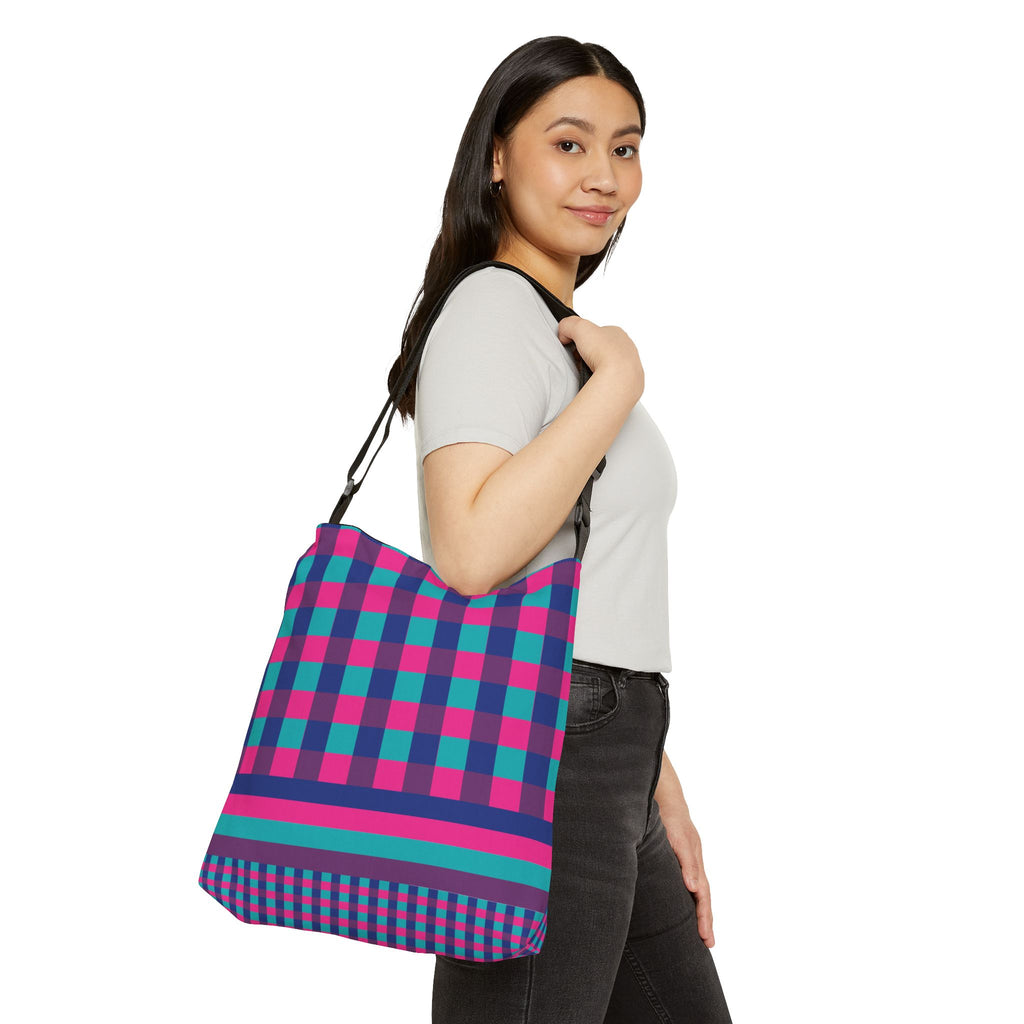 Colorblock Geometric Tote Bag