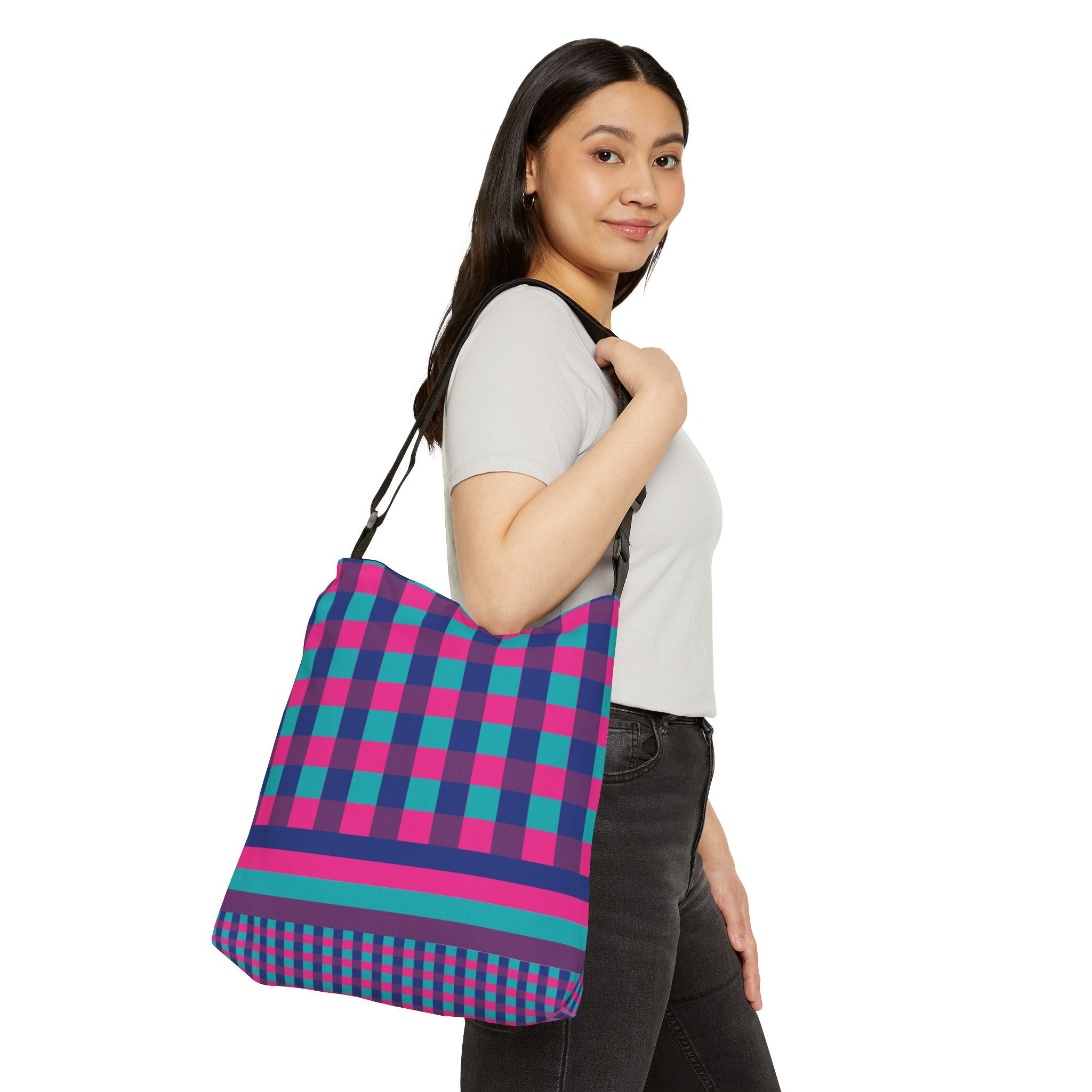 Colorblock Geometric Tote Bag