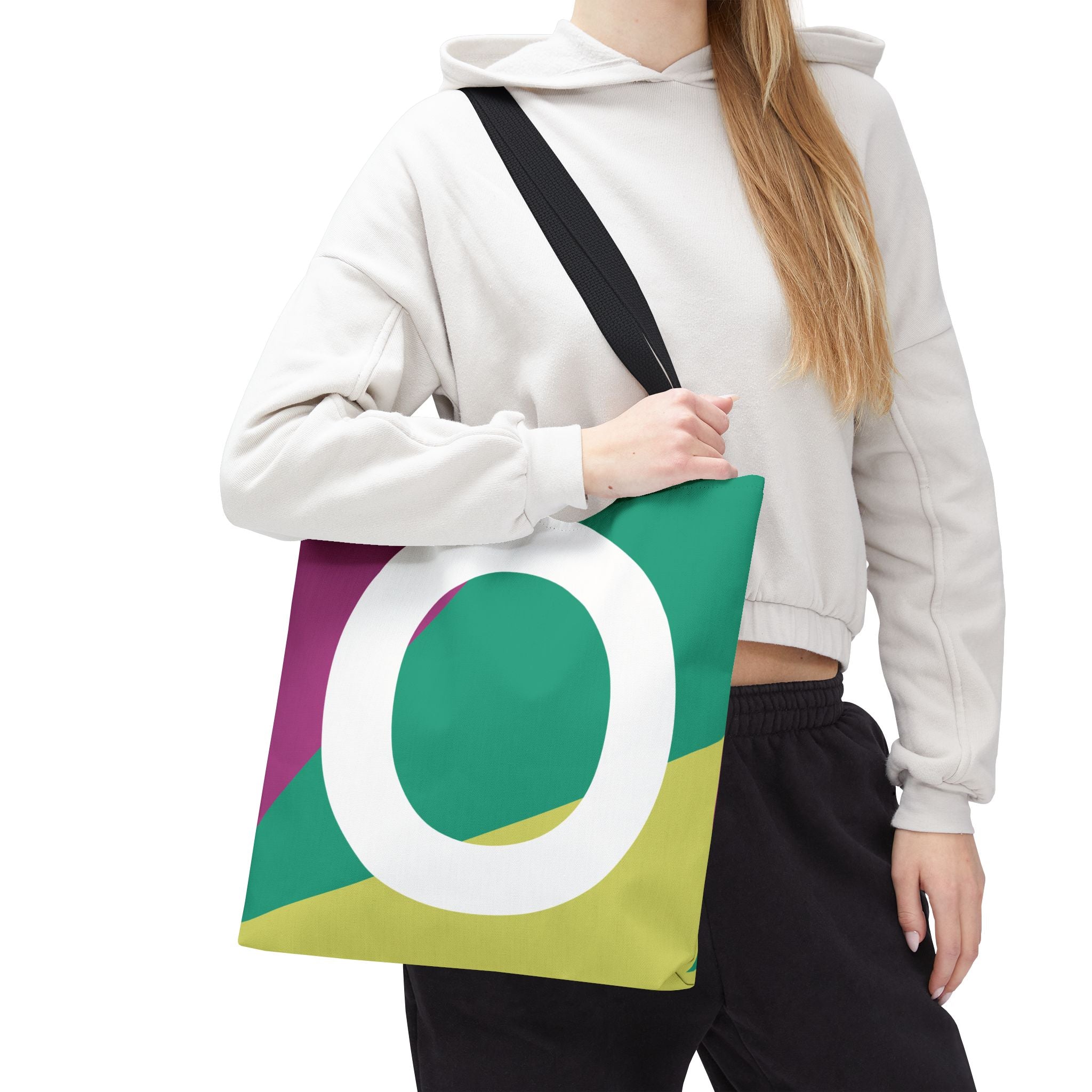 Monogram 'O' Colorblock Tote Bag — Personalized Initial O Shoulder Tote