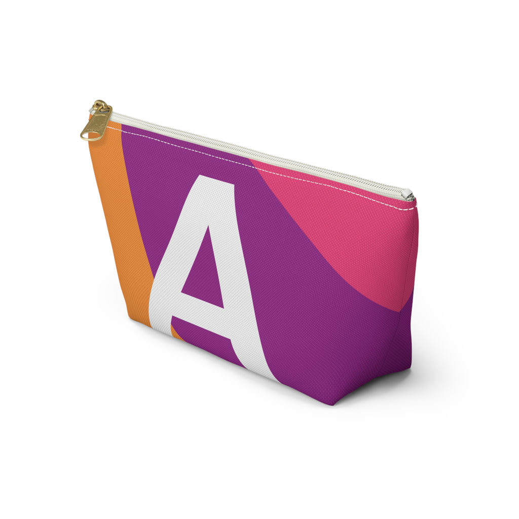Initials Colorblock Accessory Pouch — Monogram A T-Bottom Cosmetic Bag
