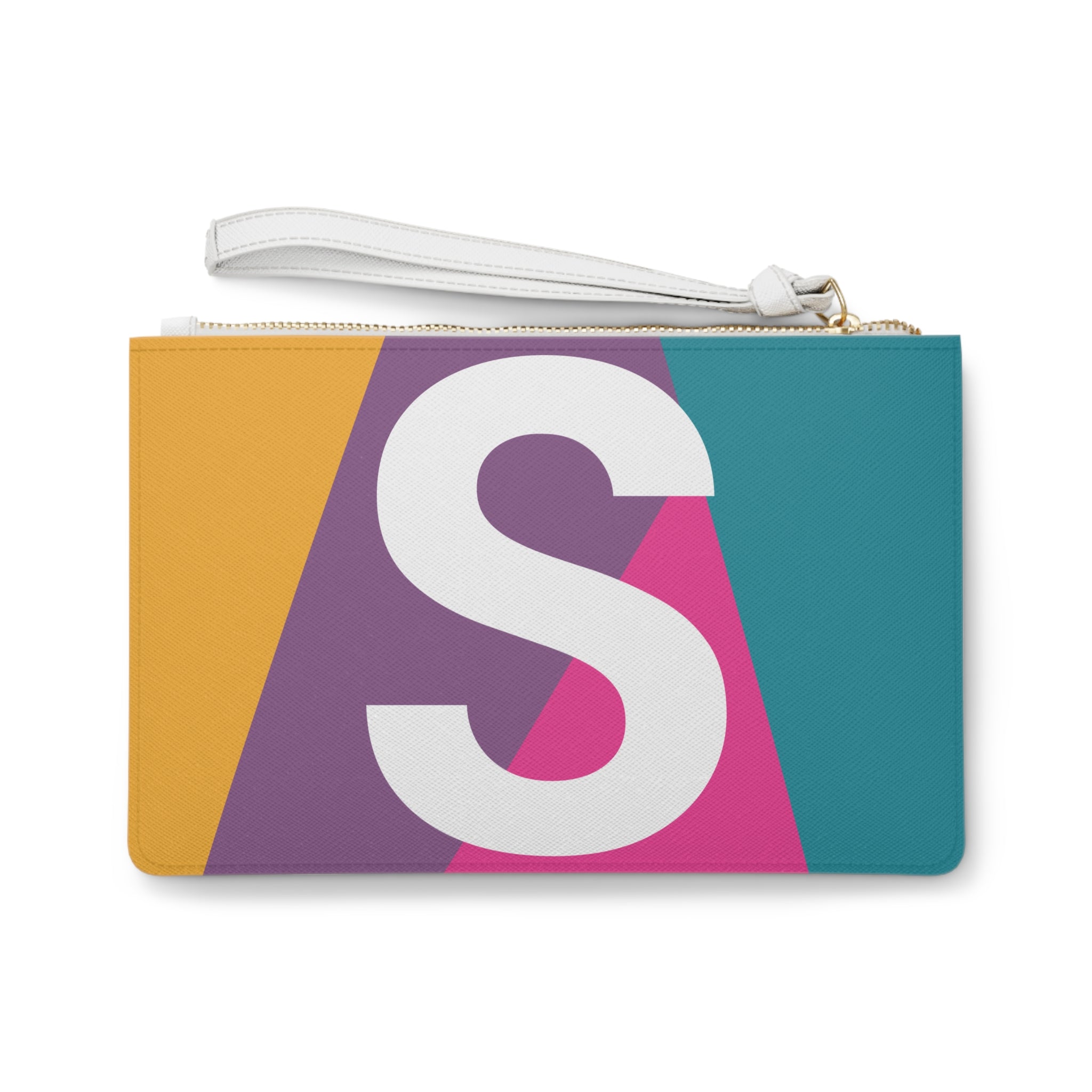 Monogram 'S' Colorblock Clutch Bag — Bold Geometric Wristlet for Everyday & Gifts