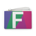 Monogram 'F' Colorblock Clutch Bag — Bold Geometric Wristlet for Everyday & Gifts