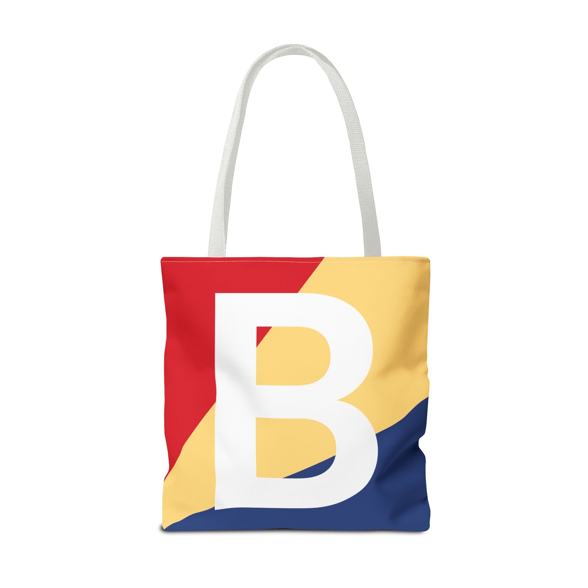 Monogram 'B' Colorblock Tote Bag — Personalized Initial B Shoulder Tote