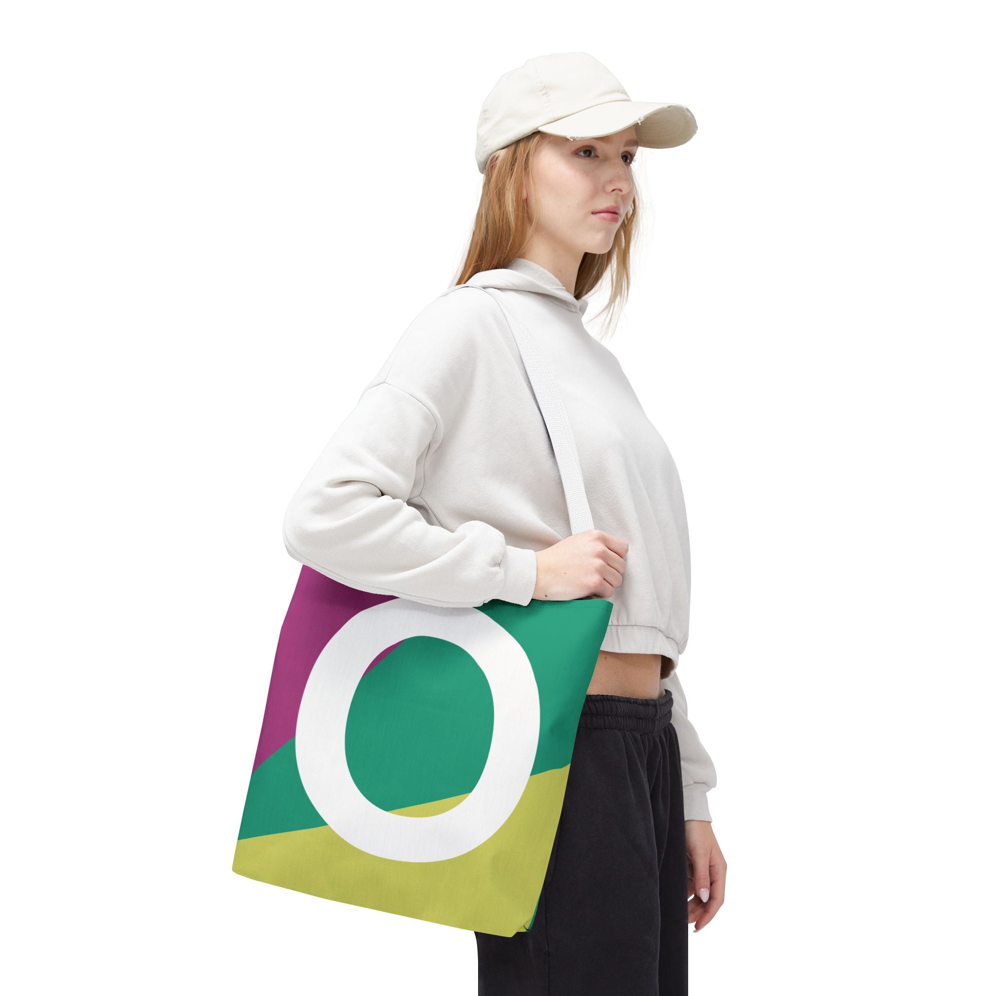 Monogram 'O' Colorblock Tote Bag — Personalized Initial O Shoulder Tote