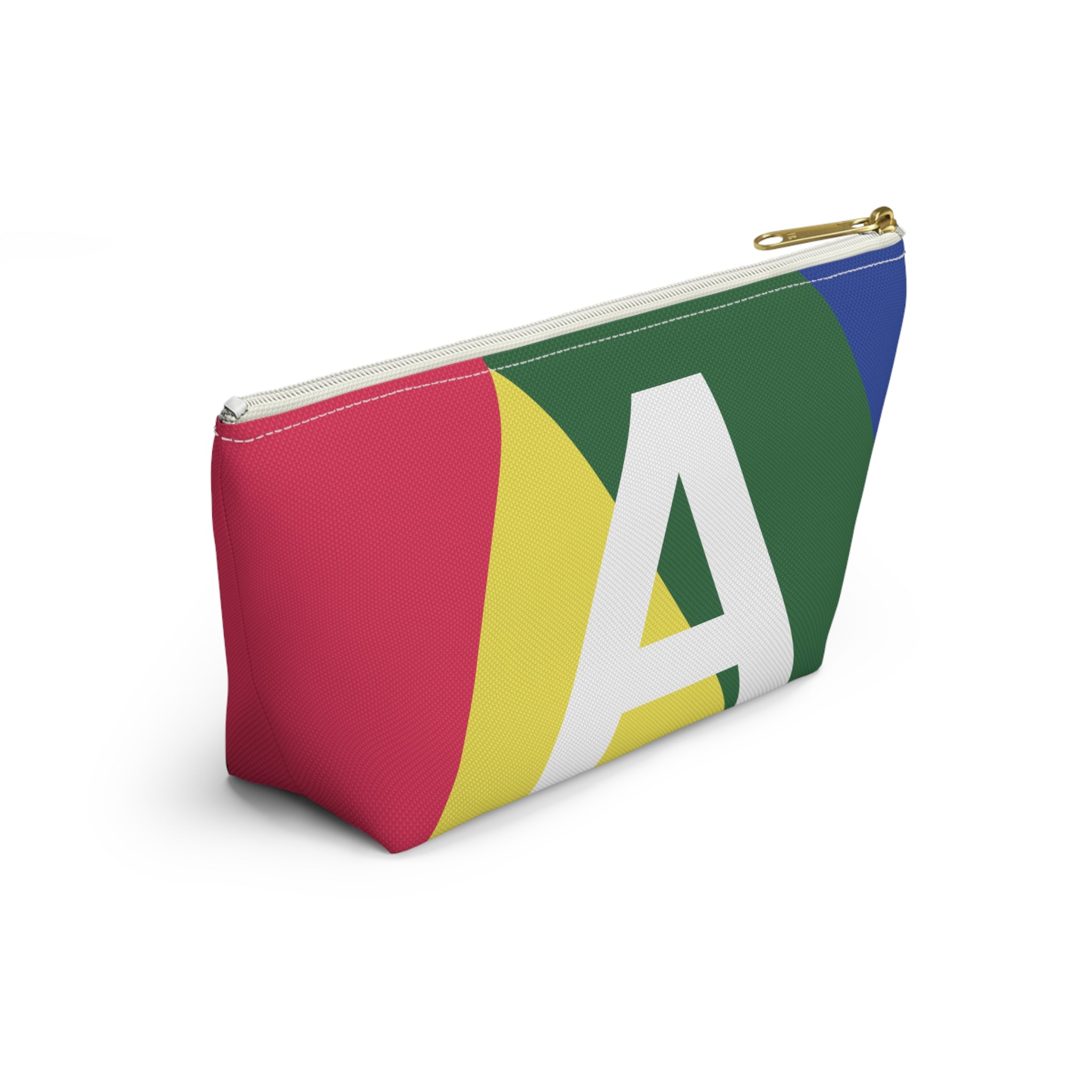 Initials Colorblock Accessory Pouch — Monogram A T-Bottom Cosmetic Bag