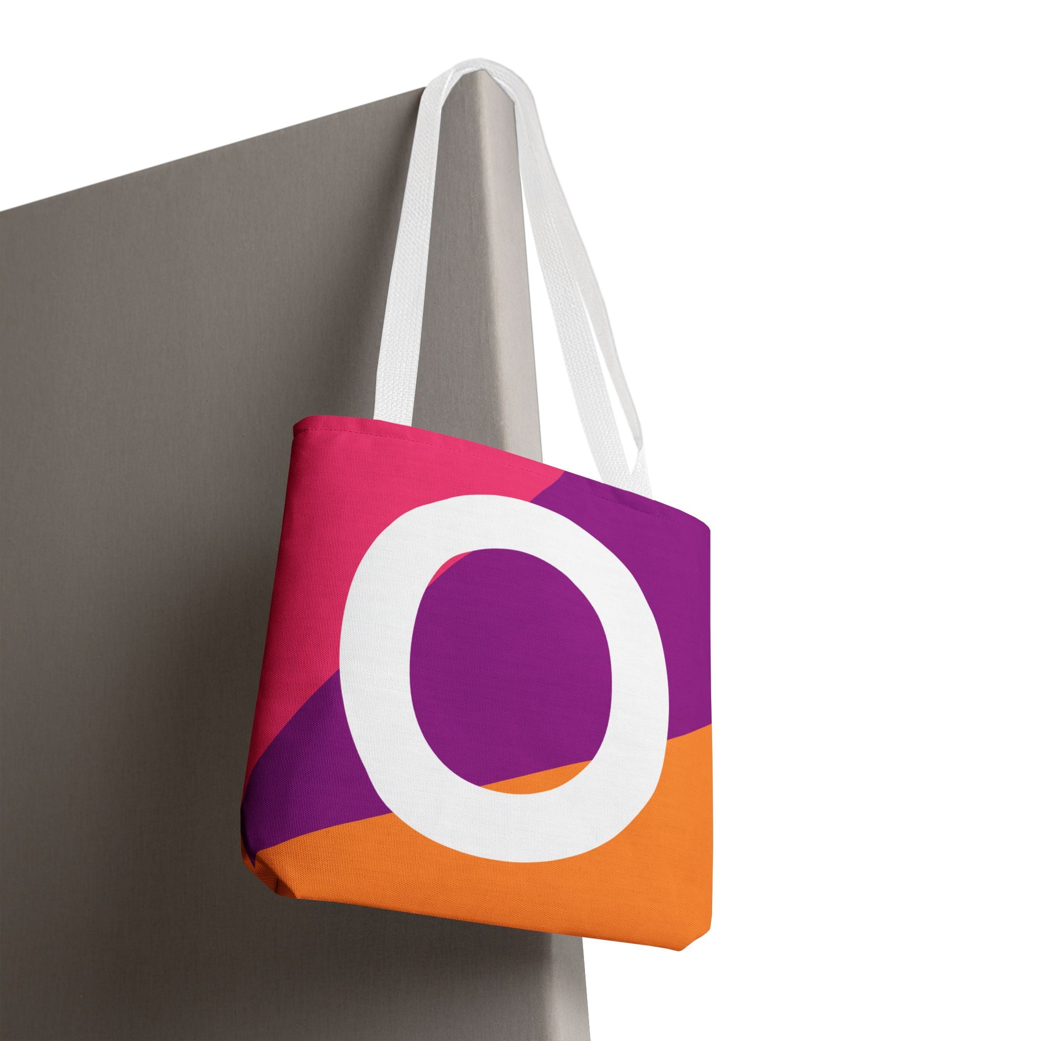 Monogram 'O' Colorblock Tote Bag — Personalized Initial O Shoulder Tote