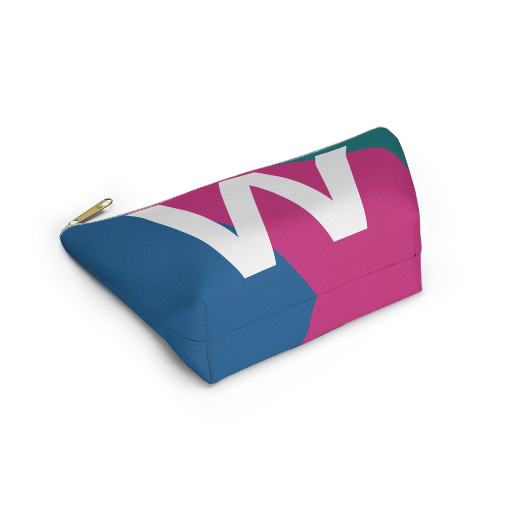 Initials Colorblock Accessory Pouch — Monogram W T-Bottom Cosmetic Bag