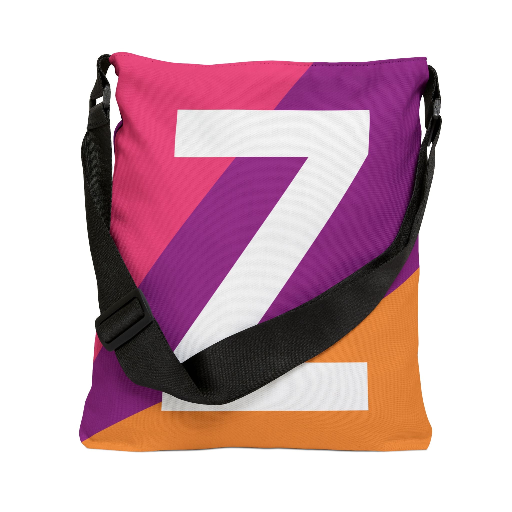 Initial Letter 'Z' Colorblock Adjustable Tote Bag — Monogram Alphabet Shoulder Bag