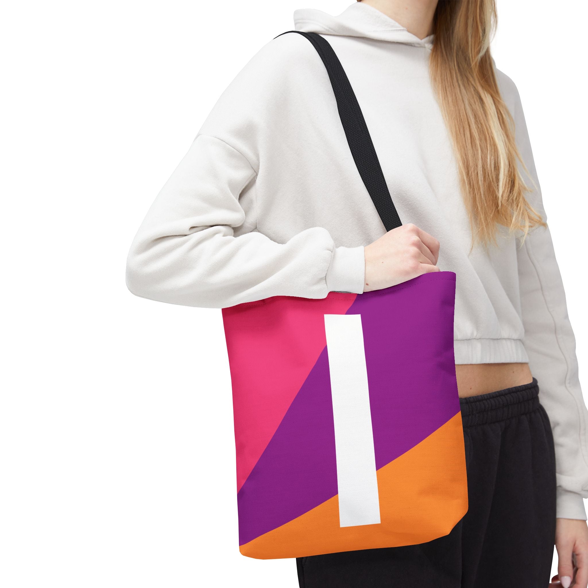 Monogram 'I' Colorblock Tote Bag — Personalized Initial I Shoulder Tote