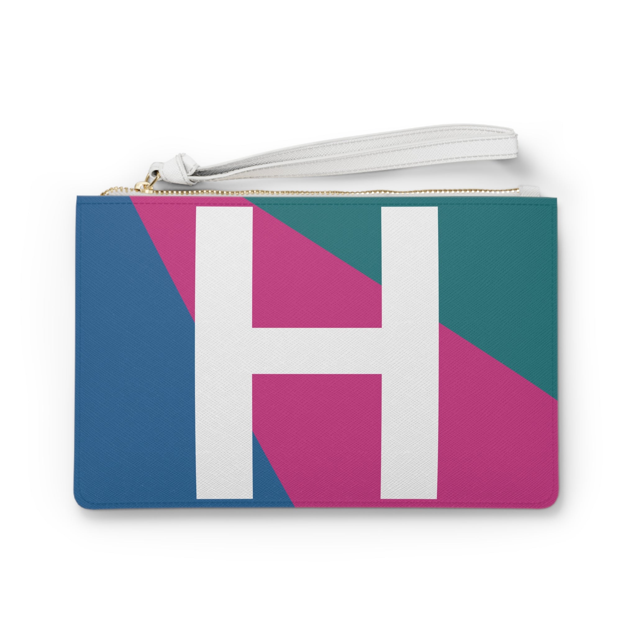 Monogram 'H' Colorblock Clutch Bag — Bold Geometric Wristlet for Everyday & Gifts