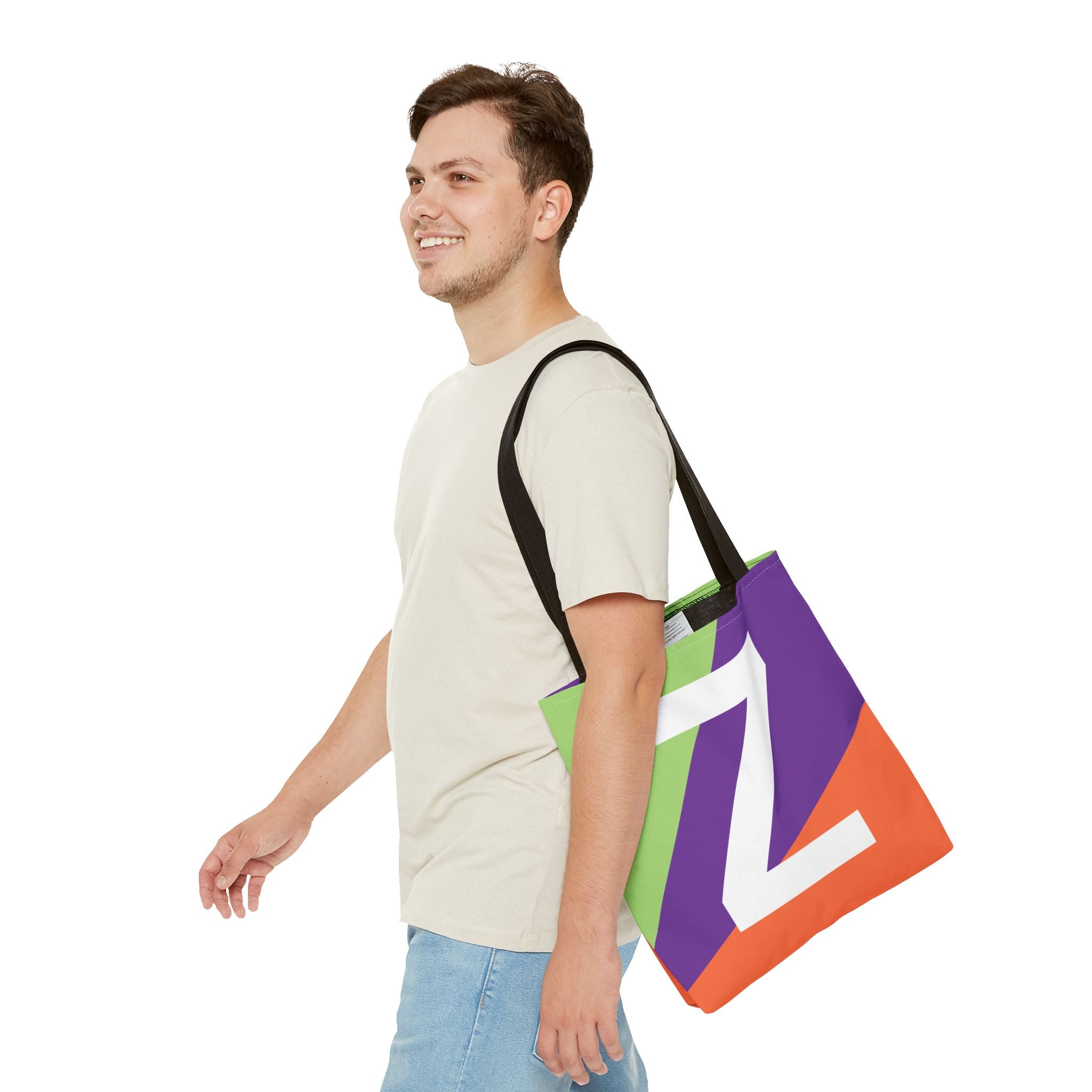 Monogram 'Z' Colorblock Tote Bag — Personalized Initial Z Shoulder Tote