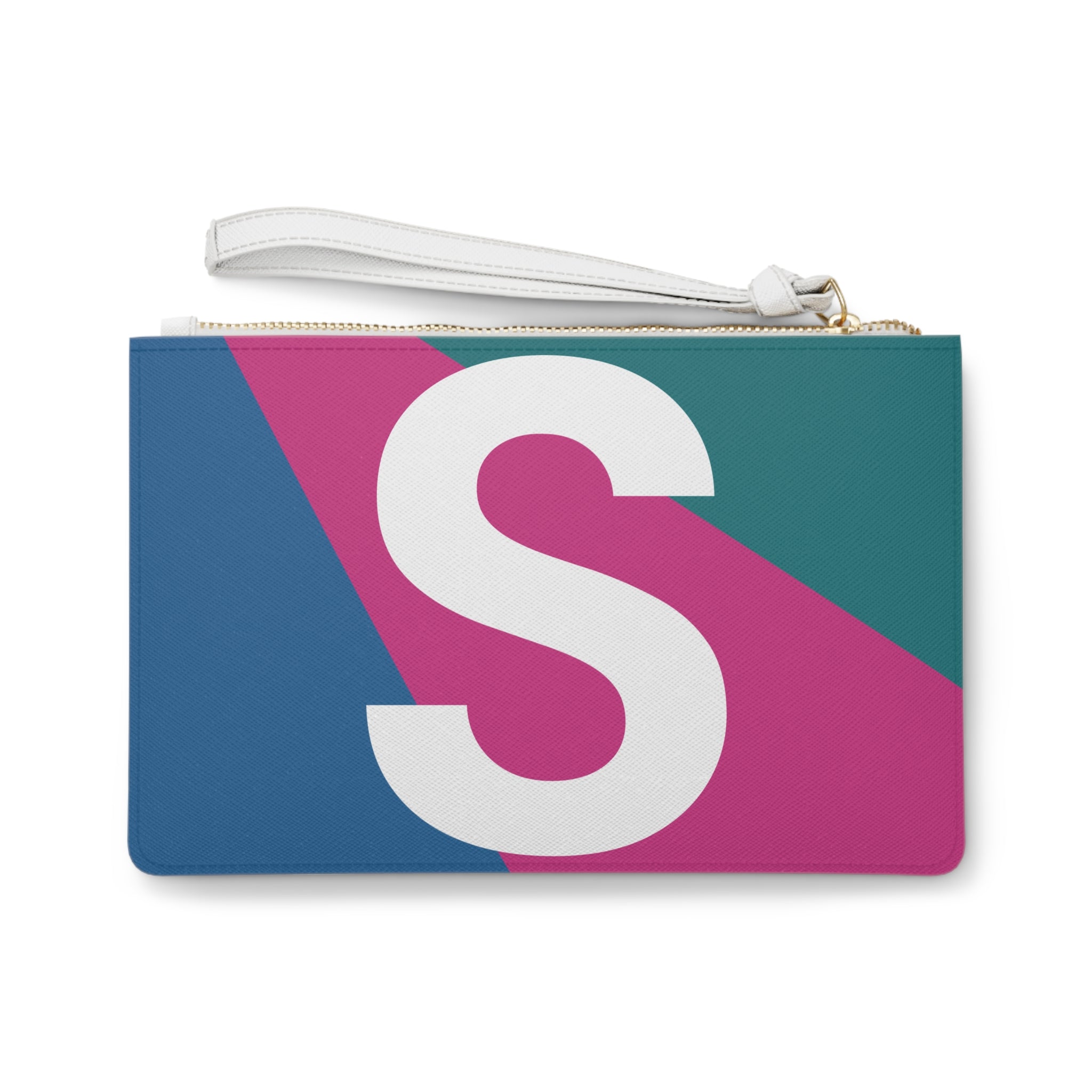 Monogram 'S' Colorblock Clutch Bag — Bold Geometric Wristlet for Everyday & Gifts