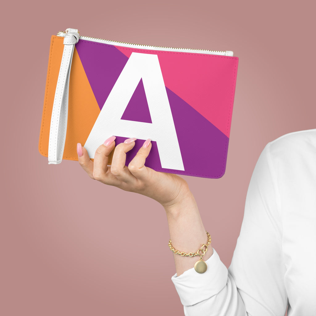 Monogram 'A' Colorblock Clutch Bag — Bold Geometric Wristlet for Everyday & Gifts