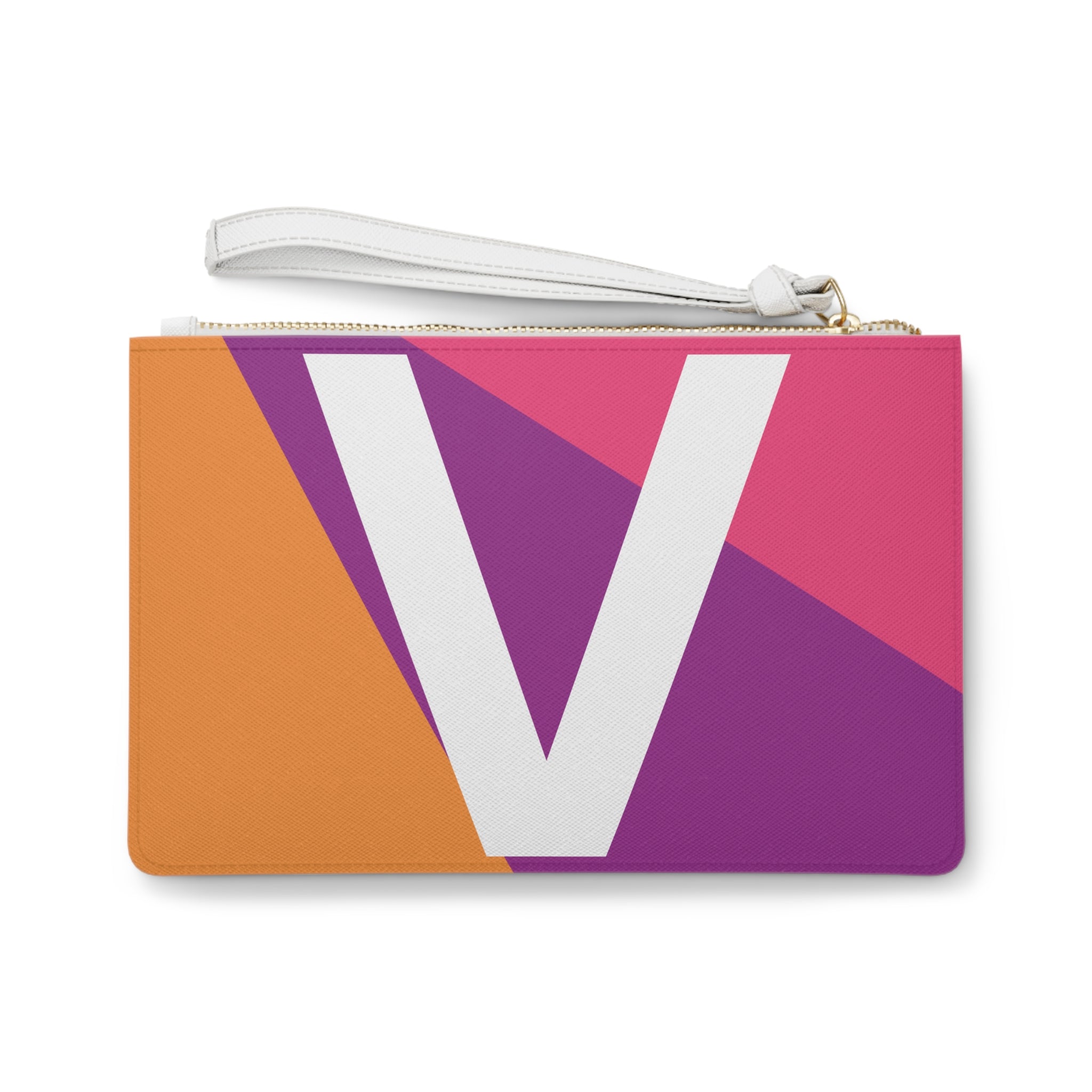 Monogram 'V' Colorblock Clutch Bag — Bold Geometric Wristlet for Everyday & Gifts