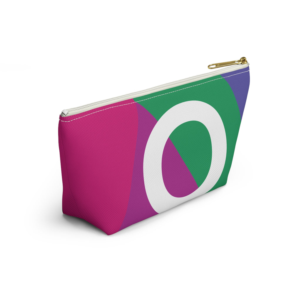 Initials Colorblock Accessory Pouch — Monogram O T-Bottom Cosmetic Bag